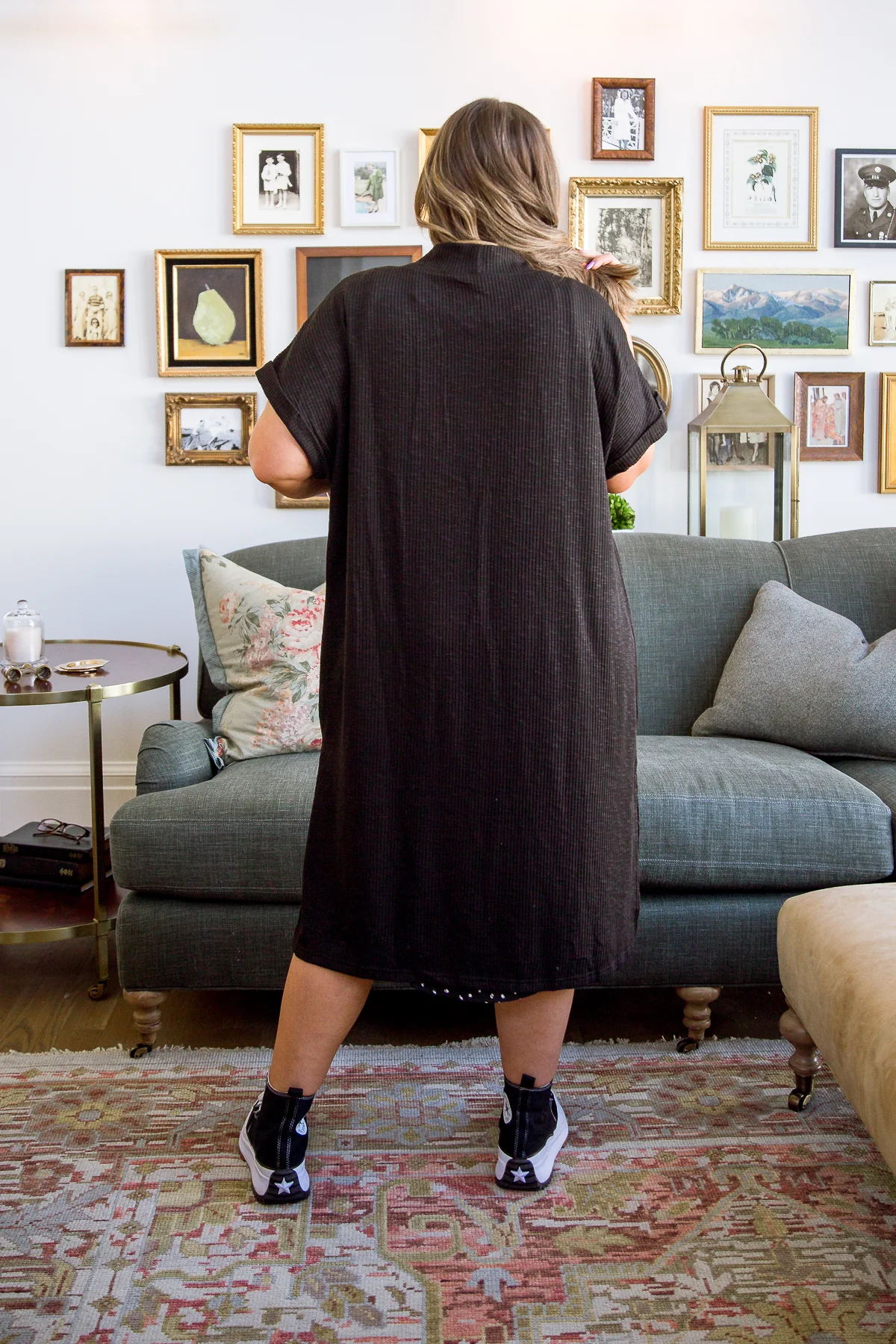 Light Breeze Short Sleeve Cardigan In Black - 3/10/2022 - Image 15
