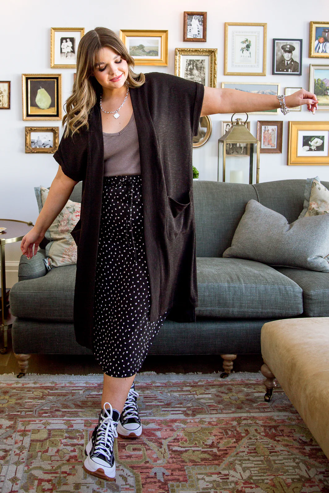 Light Breeze Short Sleeve Cardigan In Black - 3/10/2022 - Image 4