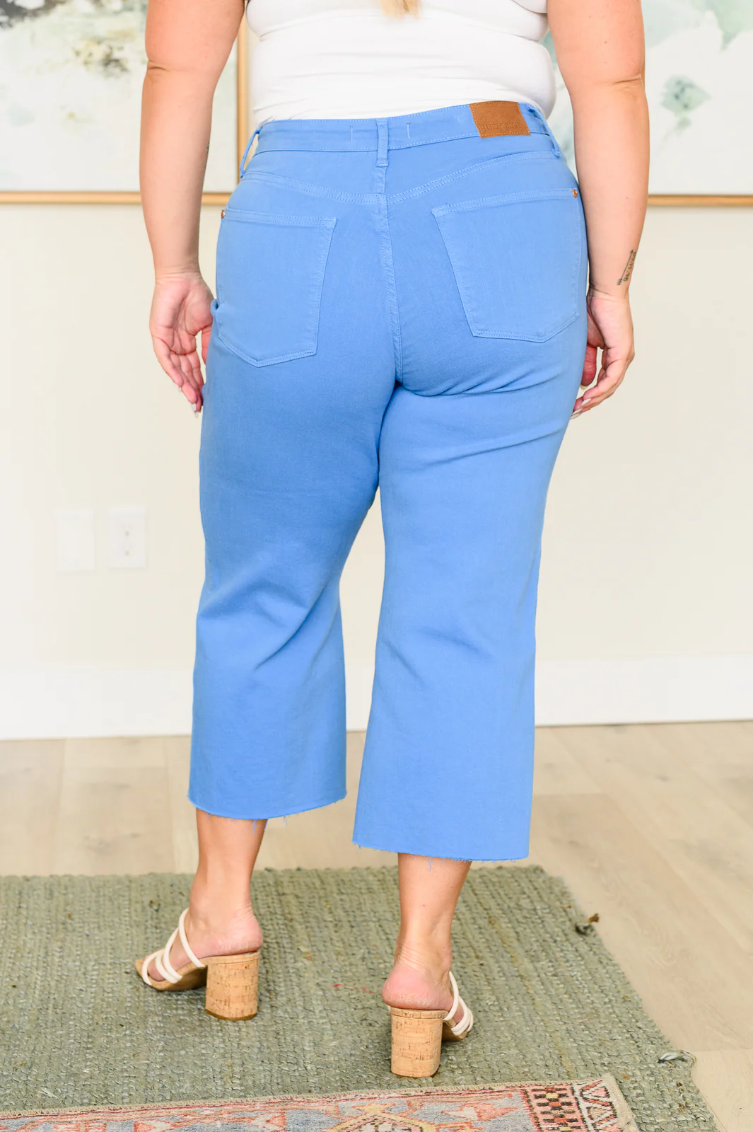 Lisa High Rise Control Top Wide Leg Crop Jeans in Sky Blue - 3/27/2024 - Image 8