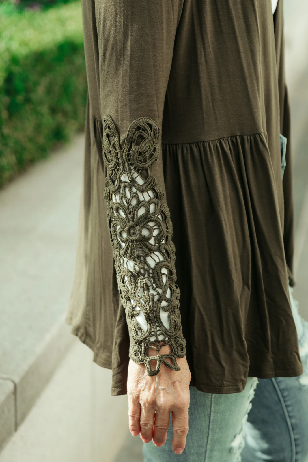 Little Bit Of Lace Cardigan In Olive - 12/7/2021 - Image 12