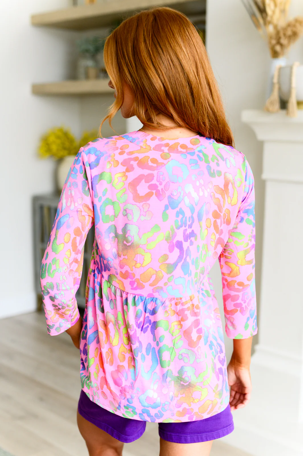 Lizzy Babydoll Top in Blush Rainbow Leopard - 4/12/2024 - Image 7