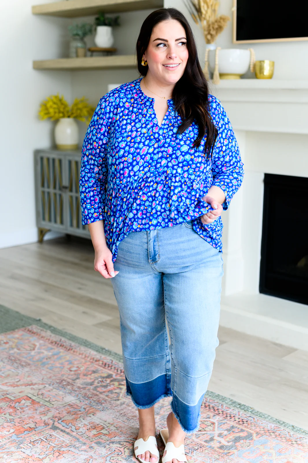 Lizzy Babydoll Top in Navy Abstract - 4/12/2024 - Image 4