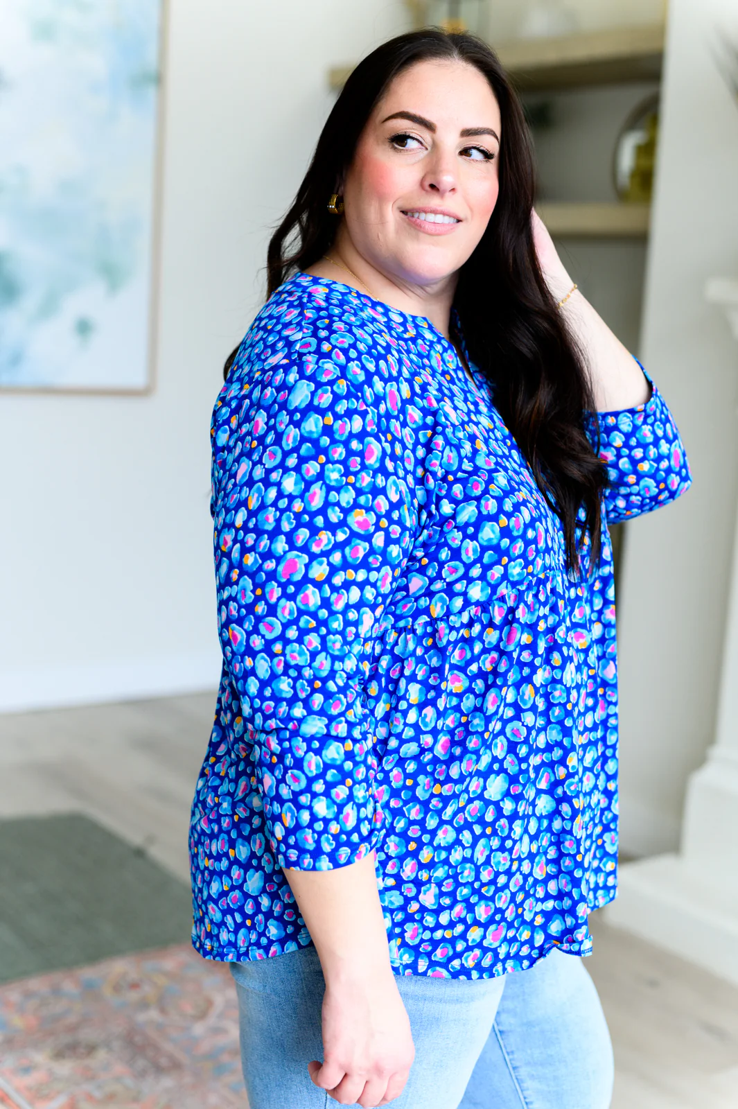 Lizzy Babydoll Top in Navy Abstract - 4/12/2024 - Image 6