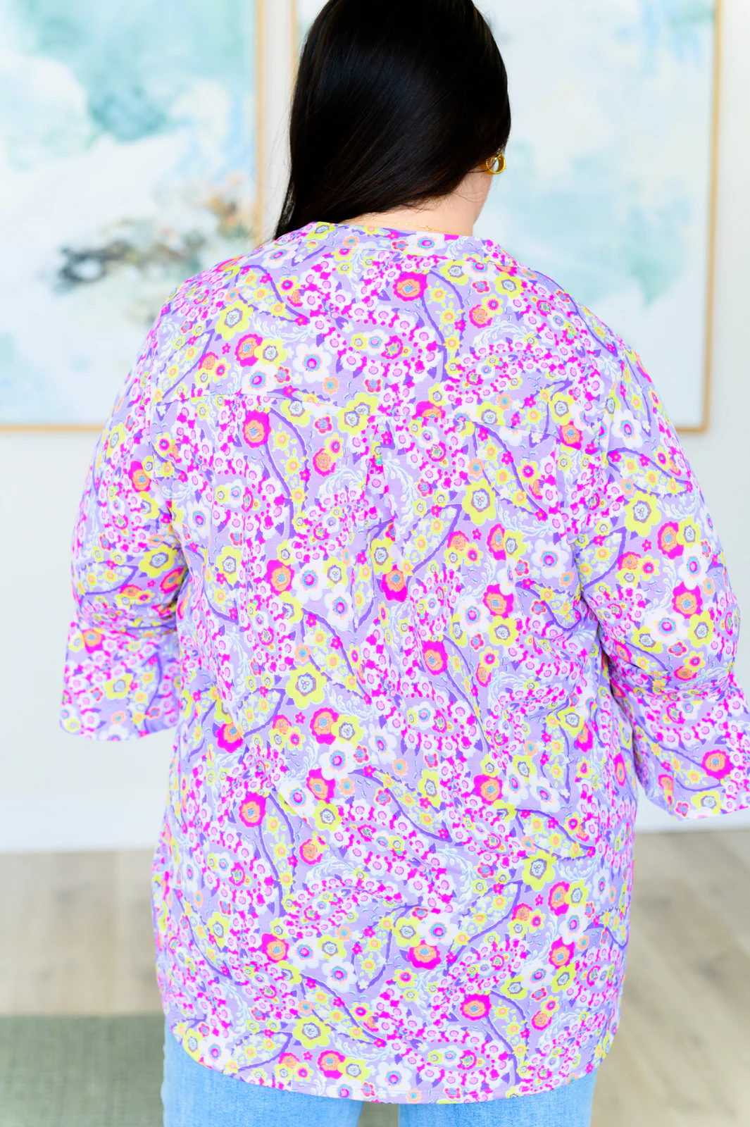 Lizzy Bell Sleeve Top in Lavender Retro Ditsy Floral - 4/12/2024 - Image 9