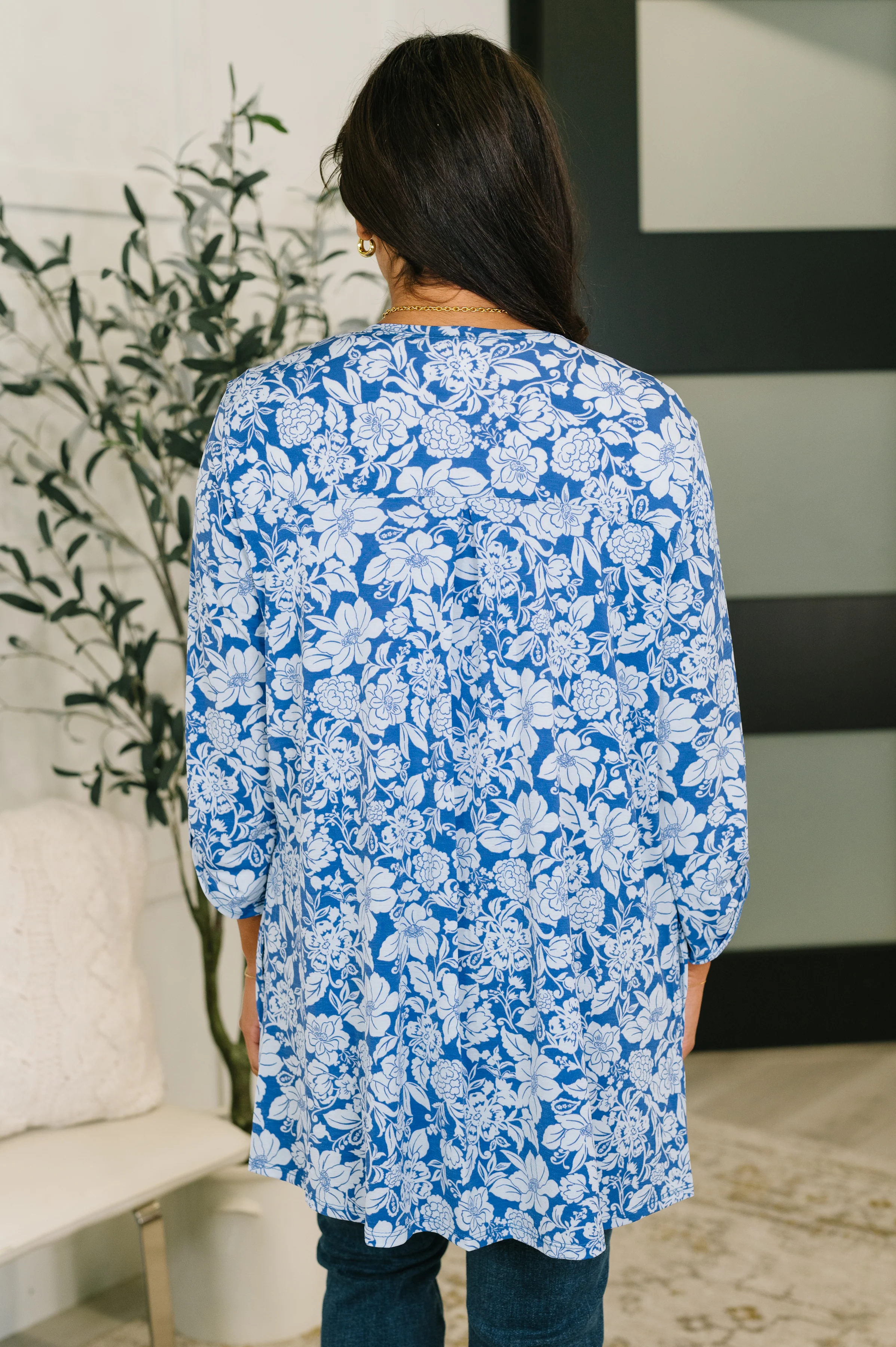 Lizzy Cardigan in Blue and White Floral - 7/30/2026 - Image 5