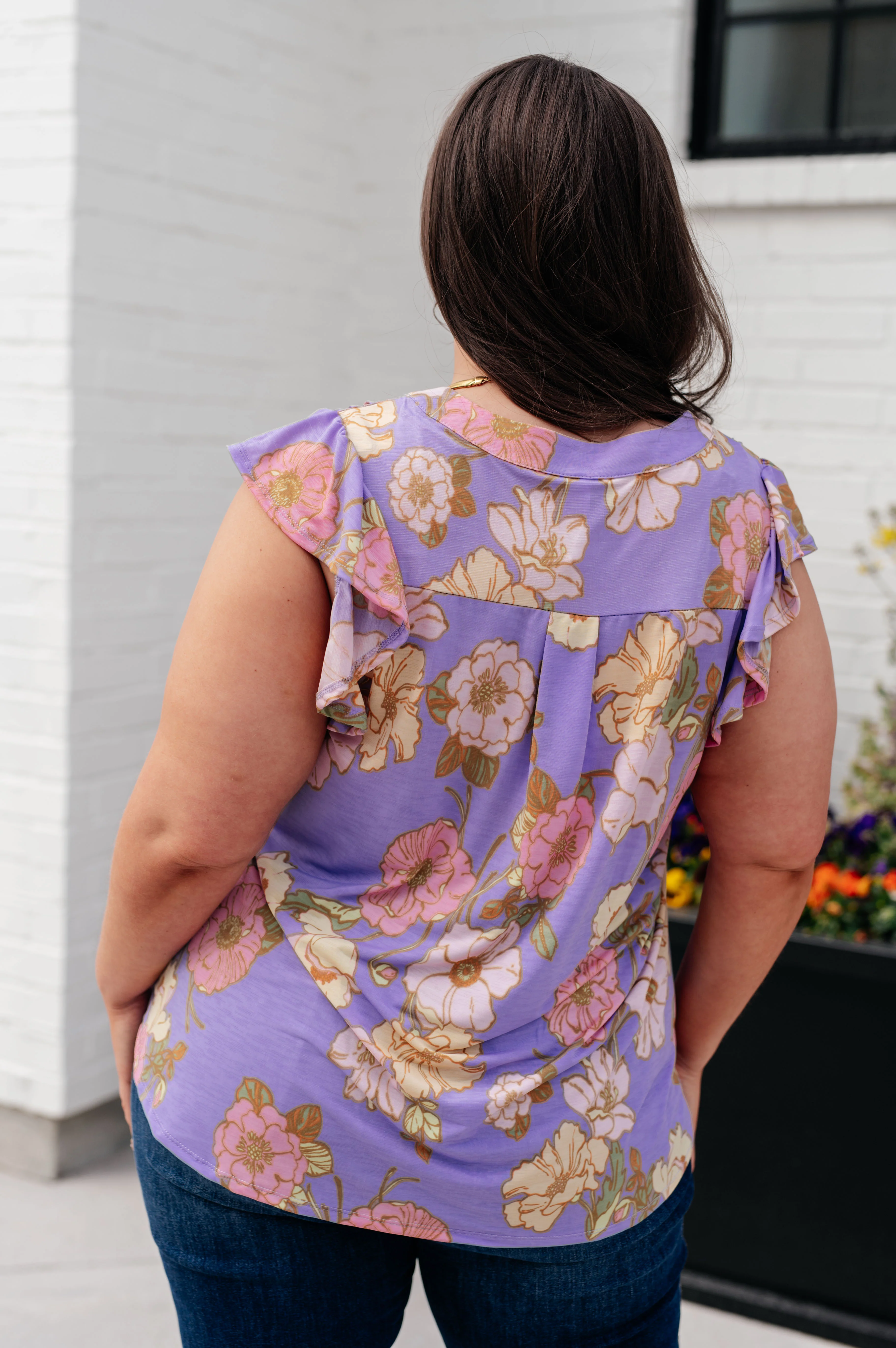 Lizzy Flutter Sleeve Top in Lavender French Floral - 5/10/2024 - Image 8