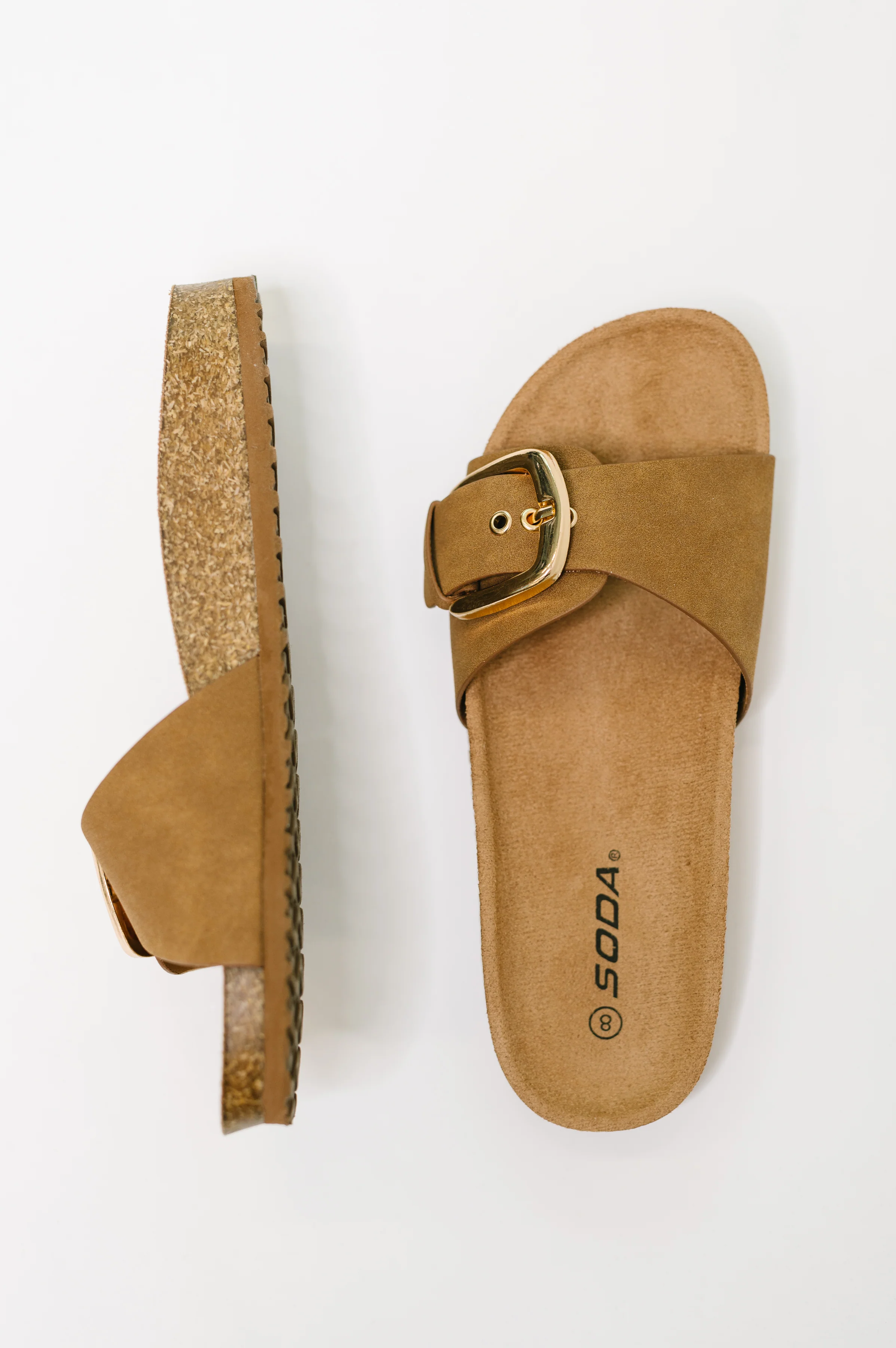 Lizzy Slip On Buckle Strap Sandal in Tan - 6/9/2026 - Image 3