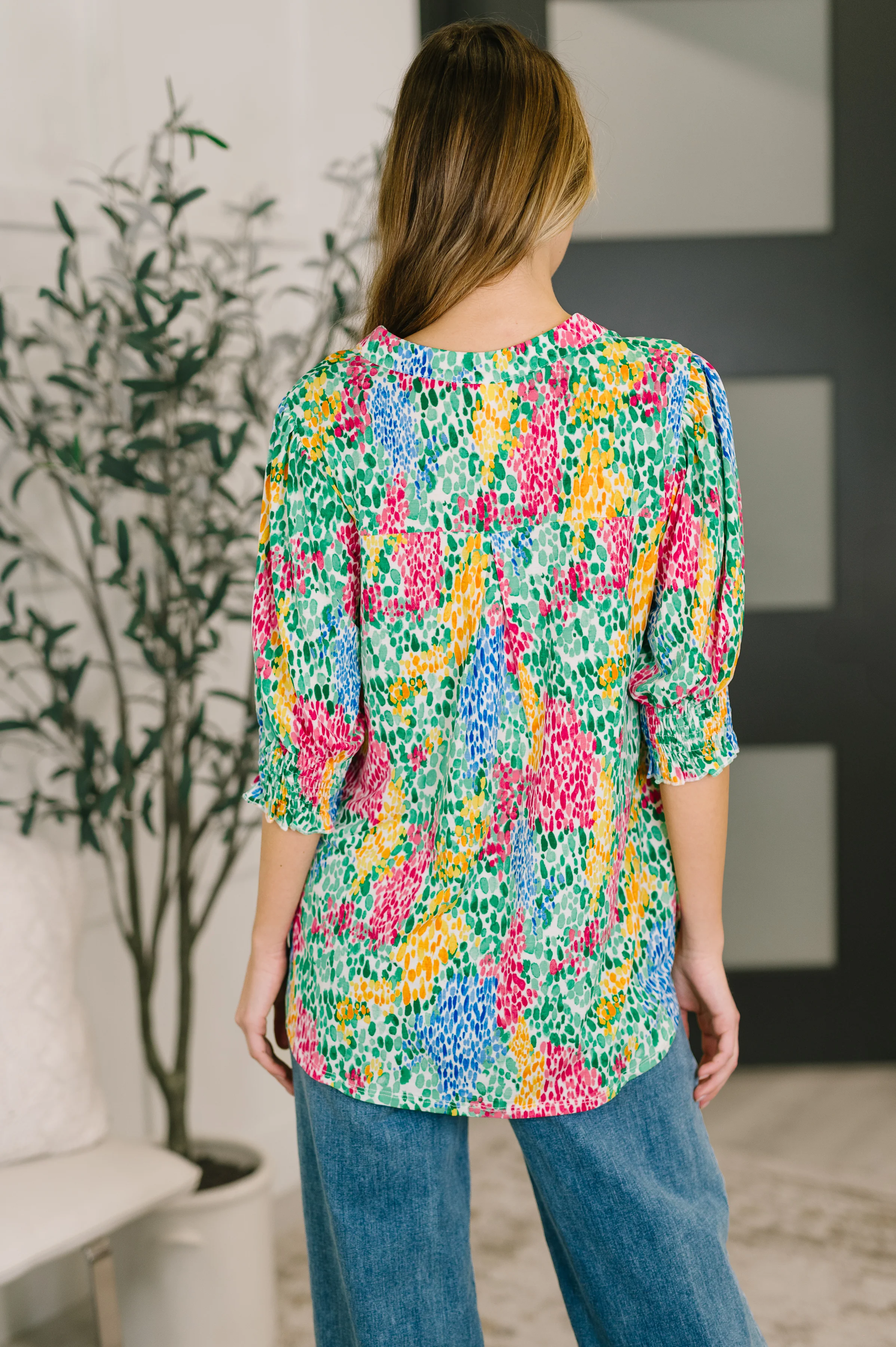 Lizzy Smock Top in Light Multi Painted - 2/20/2026 NEW - Image 5