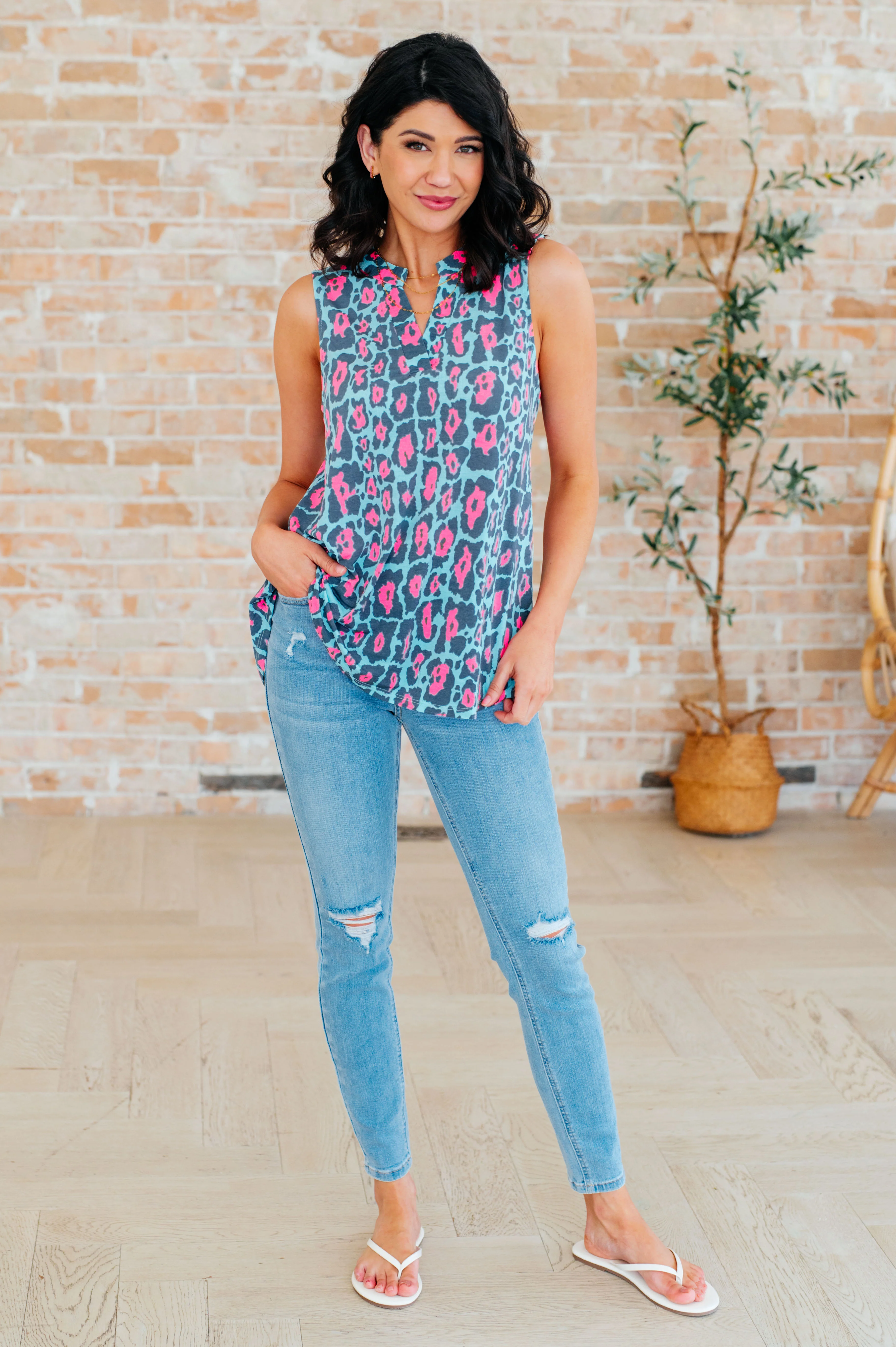Lizzy Tank Top in Mint and Pink Leopard - 4/4/2024 - Image 4