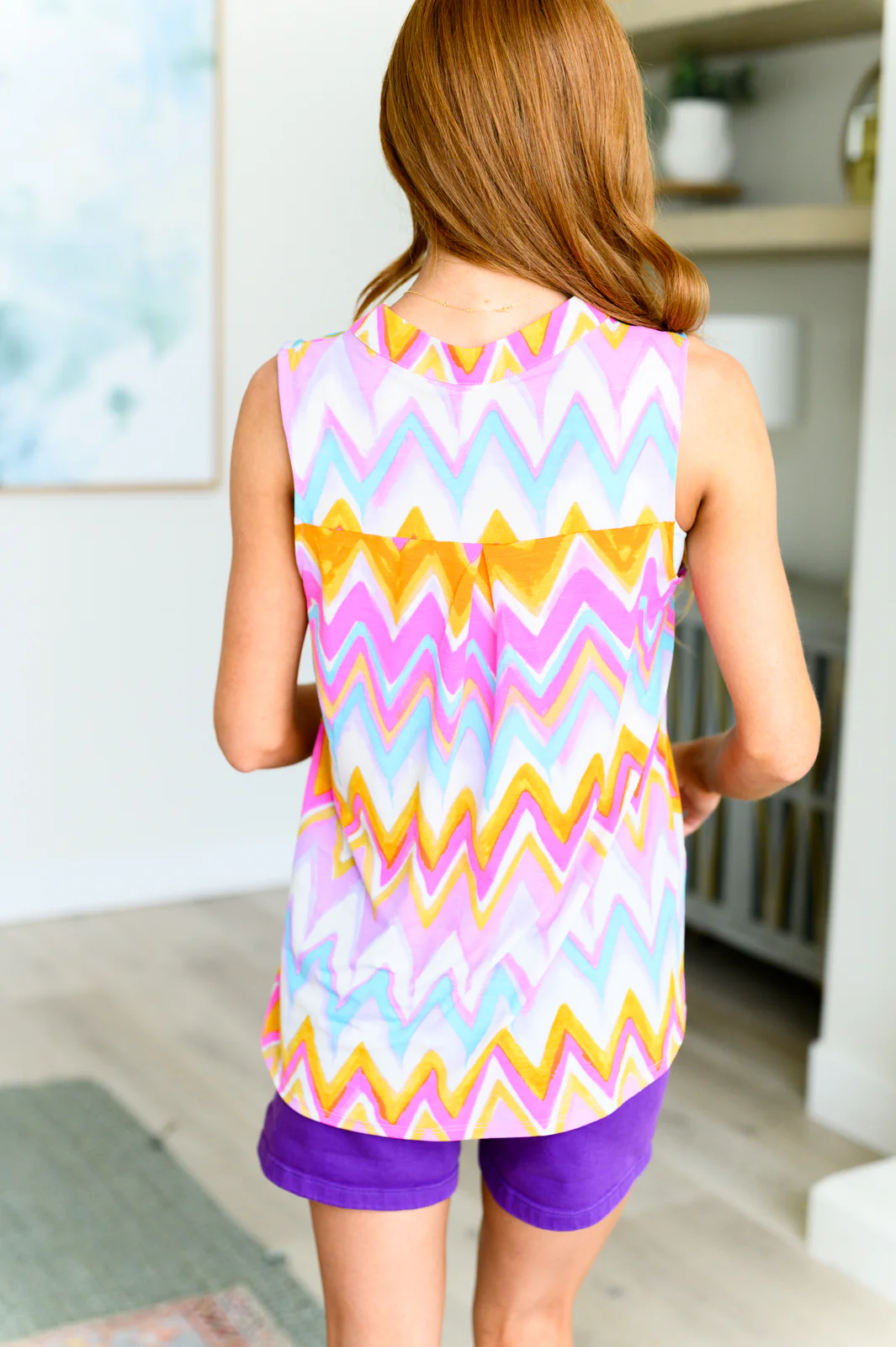 Lizzy Tank Top in Orange Multi Chevron - 4/12/2024 - Image 6