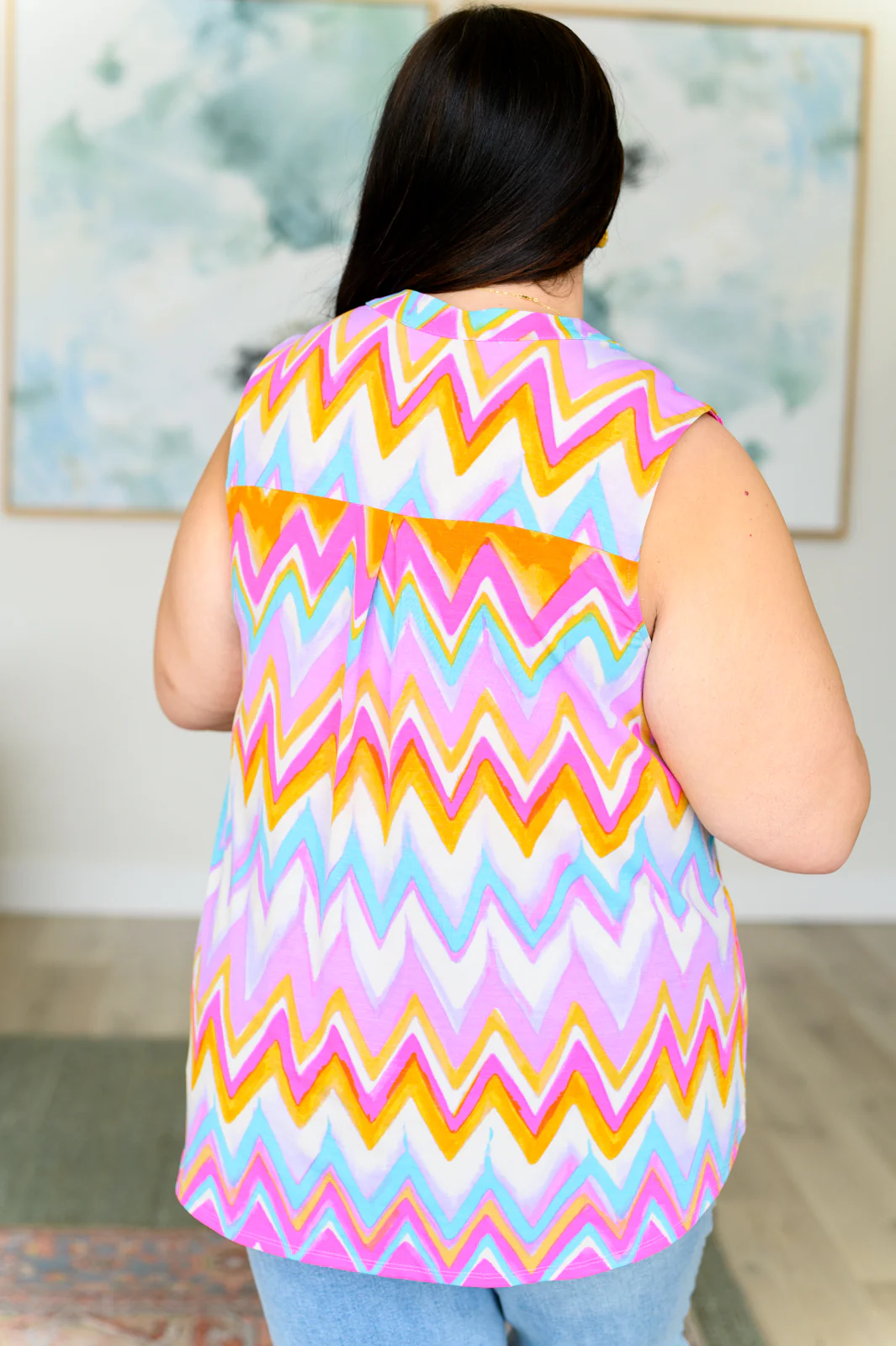 Lizzy Tank Top in Orange Multi Chevron - 4/12/2024 - Image 7