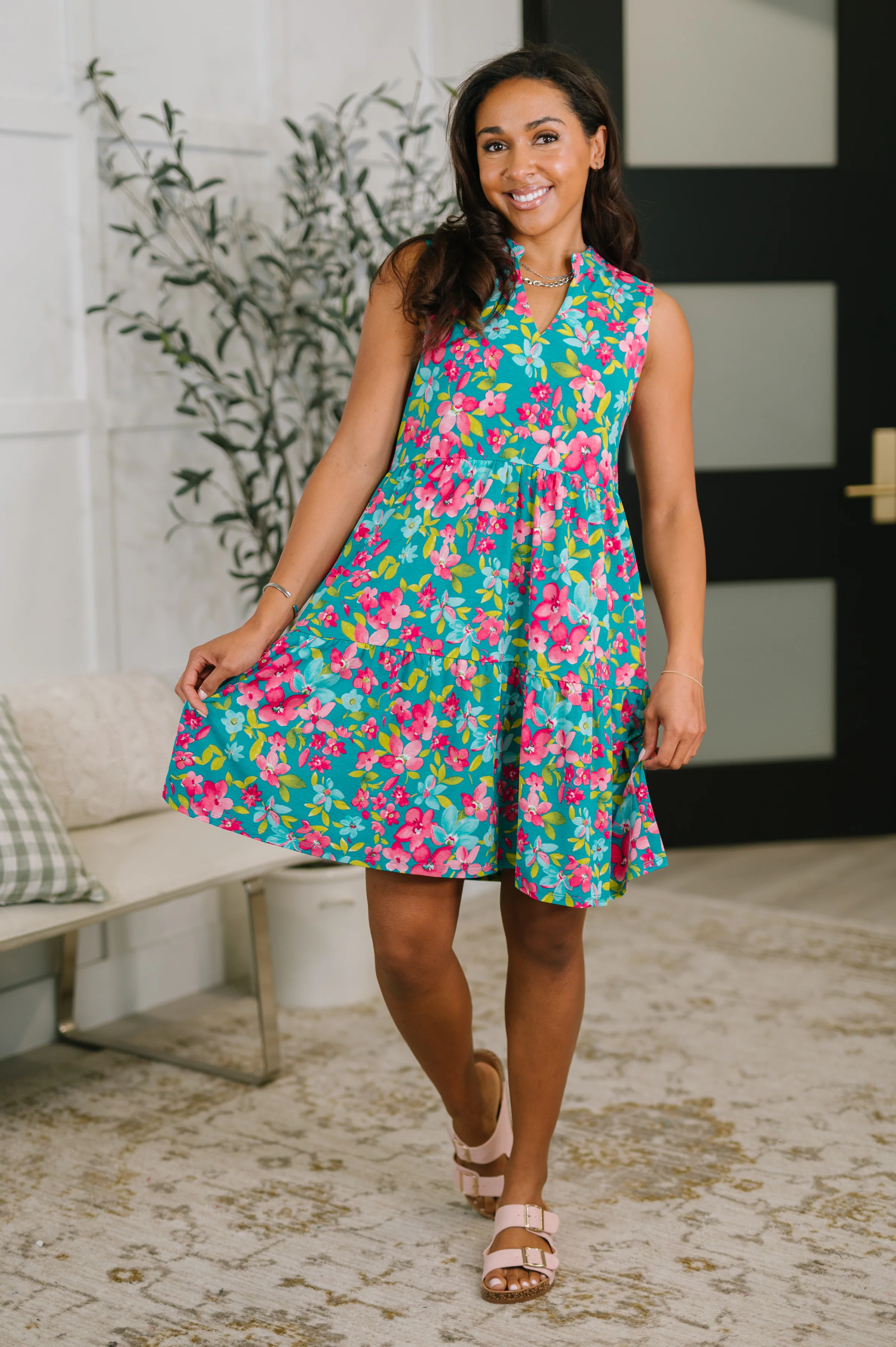 Lizzy Three Tier Tank Dress in Large Ditsy Floral - 5/8/2026 NEW - Image 3