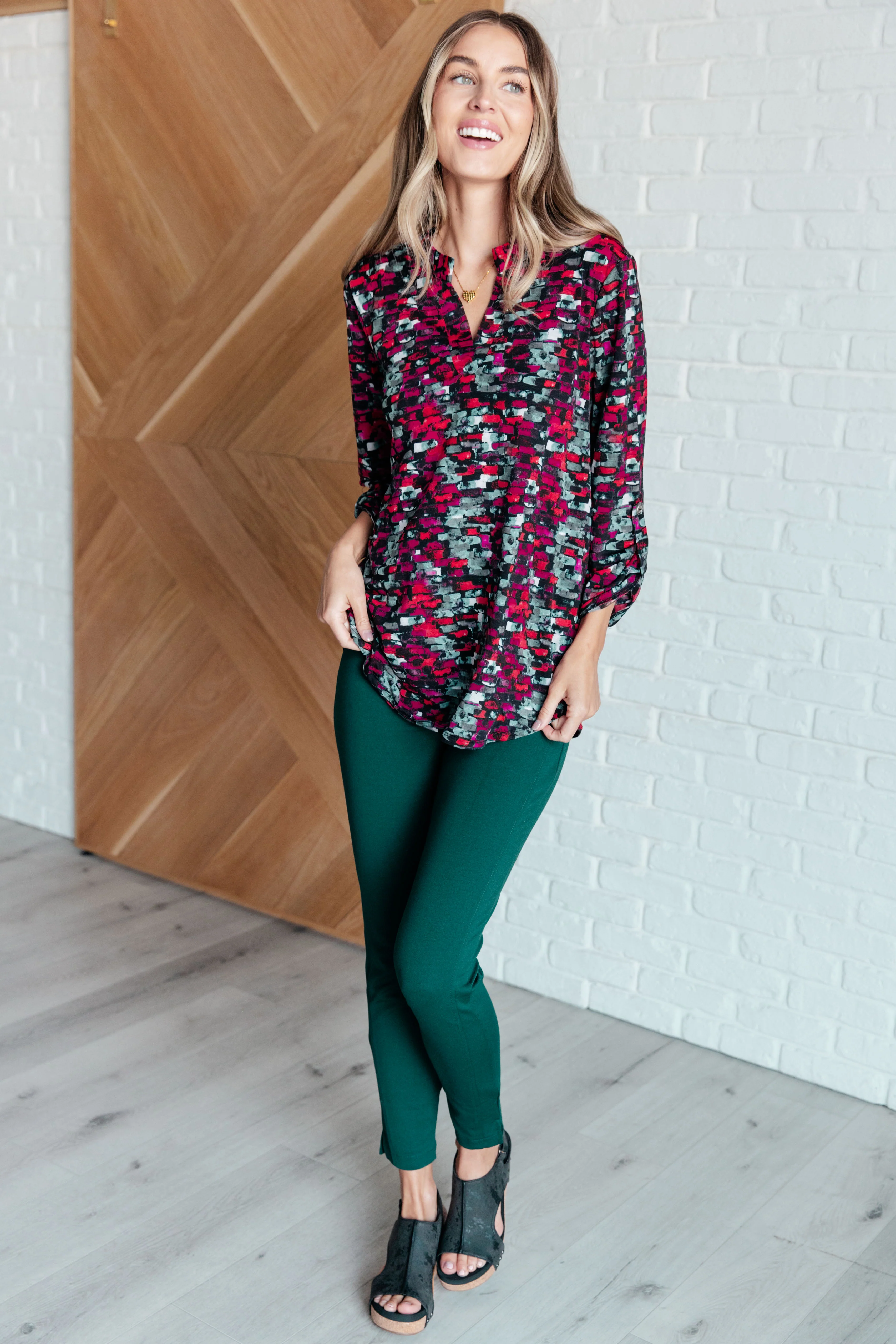 Lizzy Top in Black and Grey Multi Abstract - 8/22/2024 - Image 3