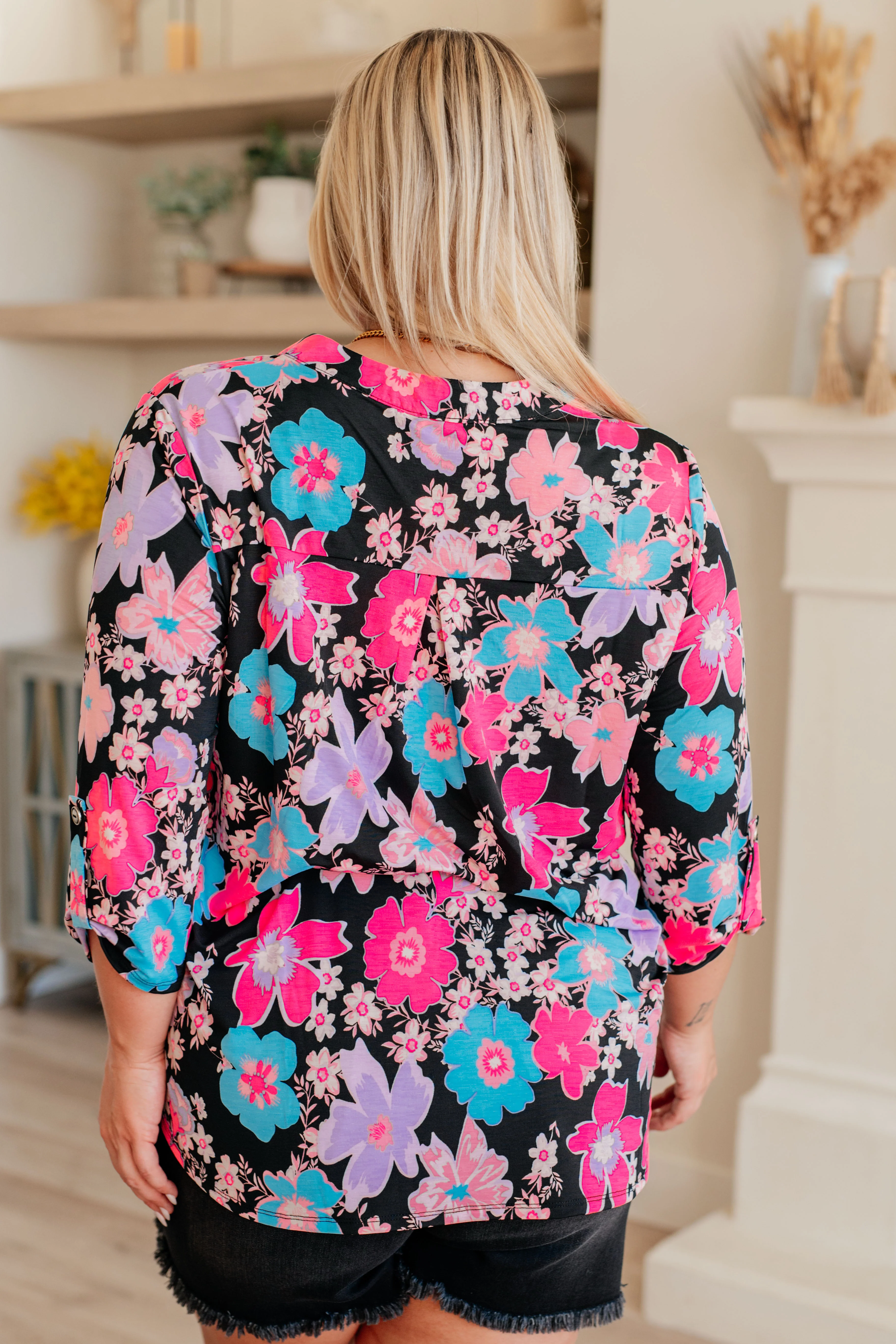Lizzy Top in Black Bright Floral - 3/29/2024 - Image 8