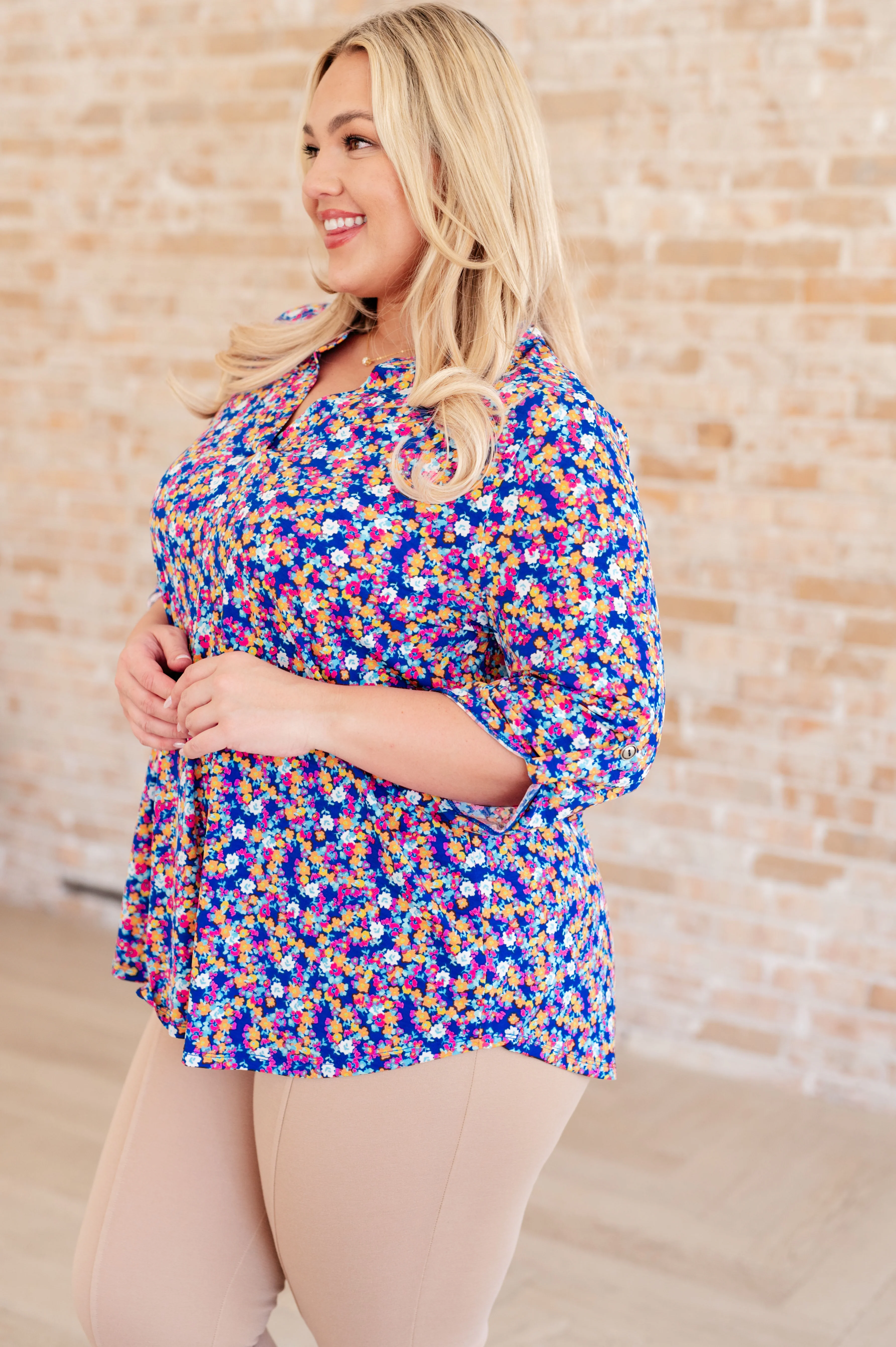 Lizzy Top in Blue and Pink Retro Ditsy Floral - 5/24/2024 - Image 6