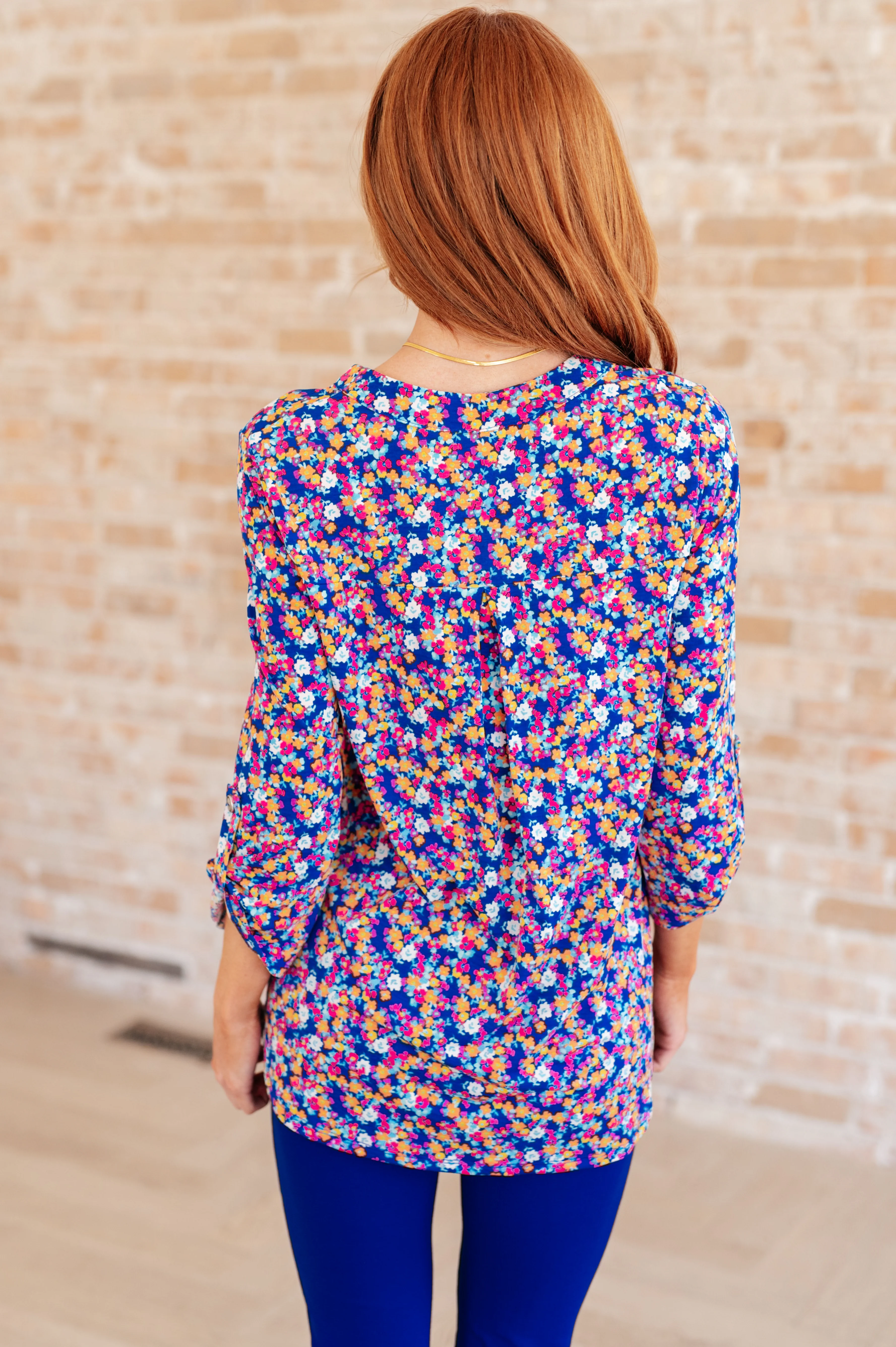 Lizzy Top in Blue and Pink Retro Ditsy Floral - 5/24/2024 - Image 7