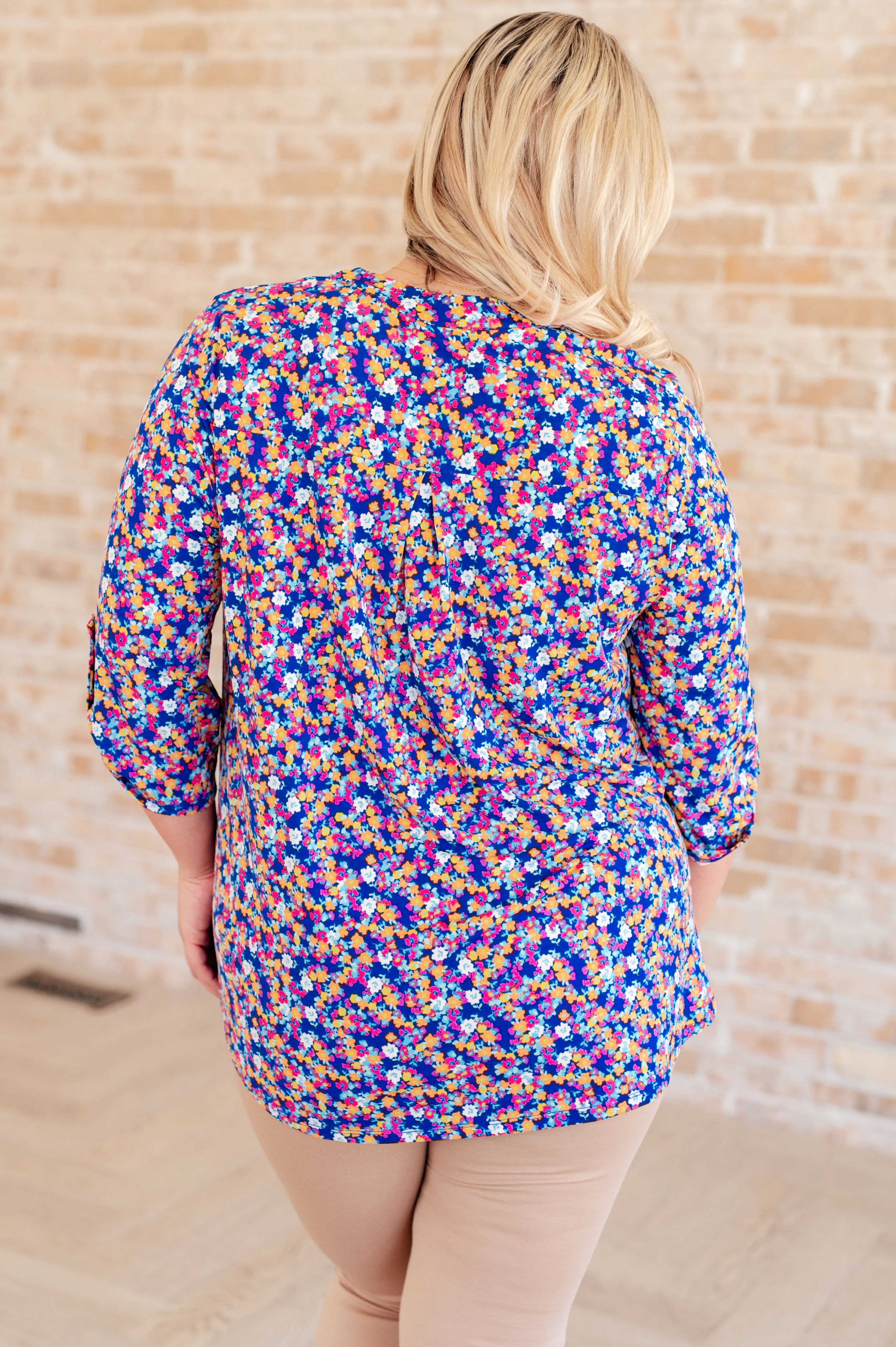 Lizzy Top in Blue and Pink Retro Ditsy Floral - 5/24/2024 - Image 8