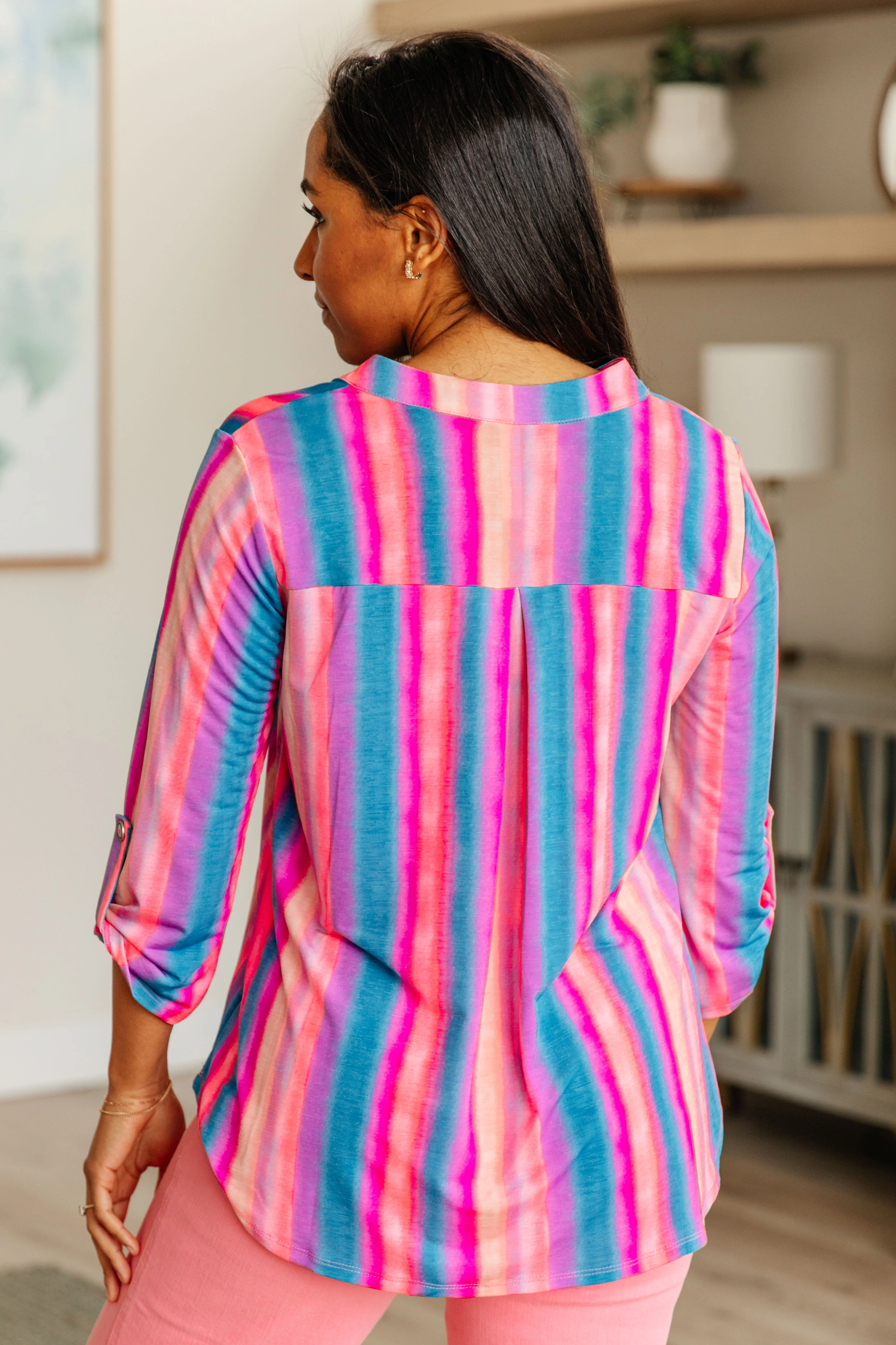 Lizzy Top in Blue and Pink Stripe - 4/26/2024 - Image 8