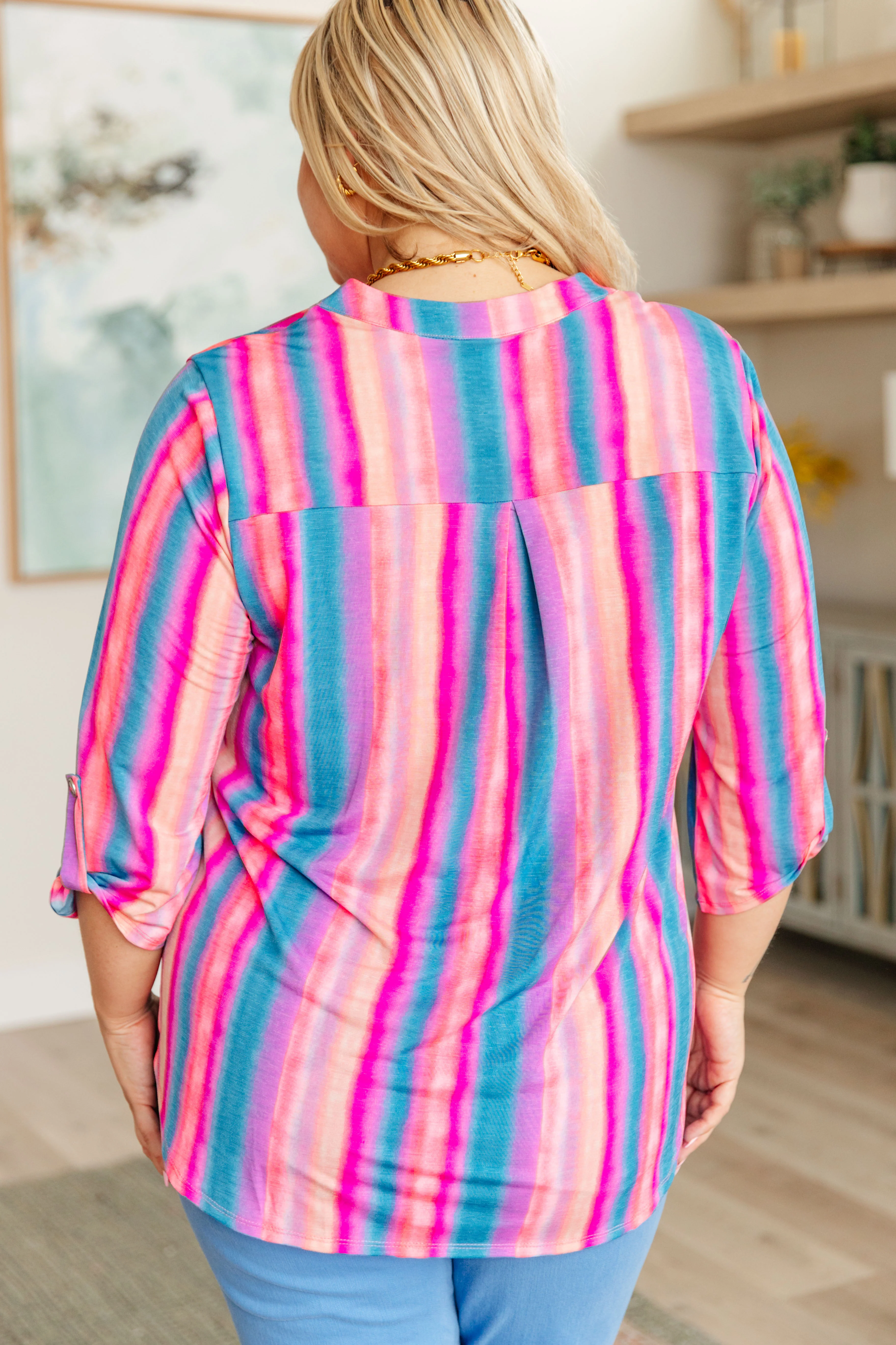 Lizzy Top in Blue and Pink Stripe - 4/26/2024 - Image 9