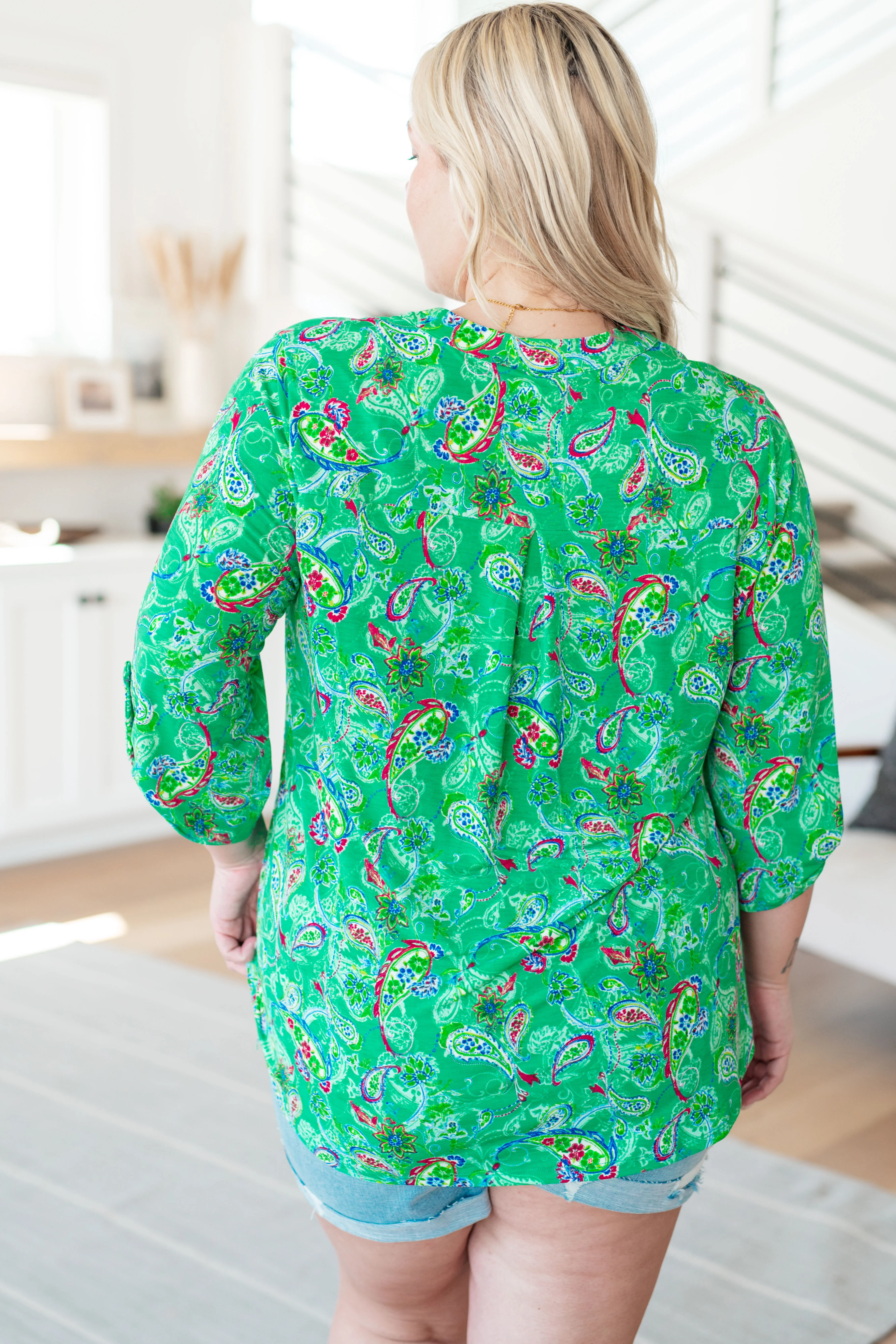 Lizzy Top in Emerald and Magenta Paisley - 5/3/2024 - Image 7
