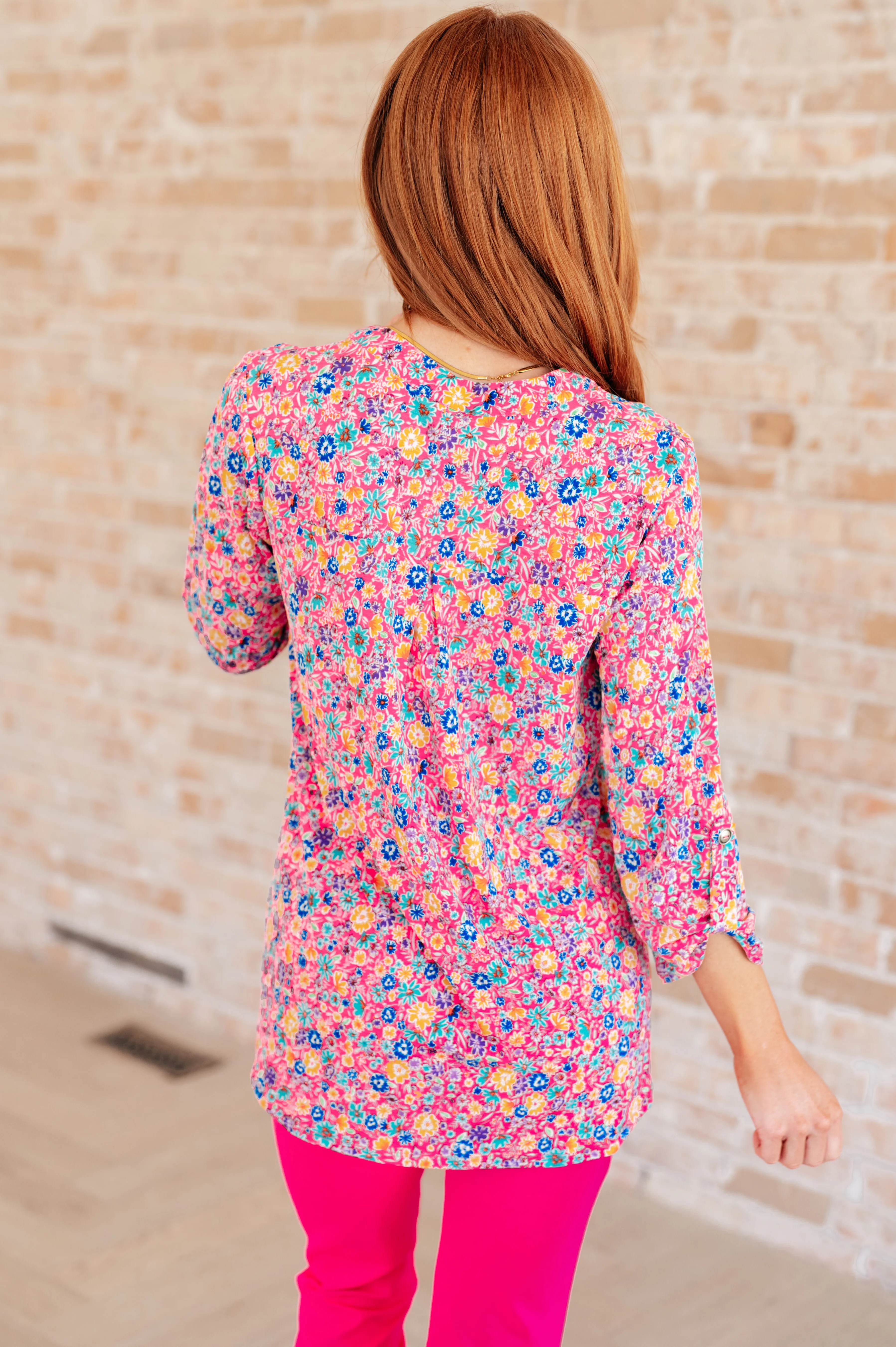 Lizzy Top in Hot Pink and Turquoise Ditsy Floral - 5/24/2024 - Image 6