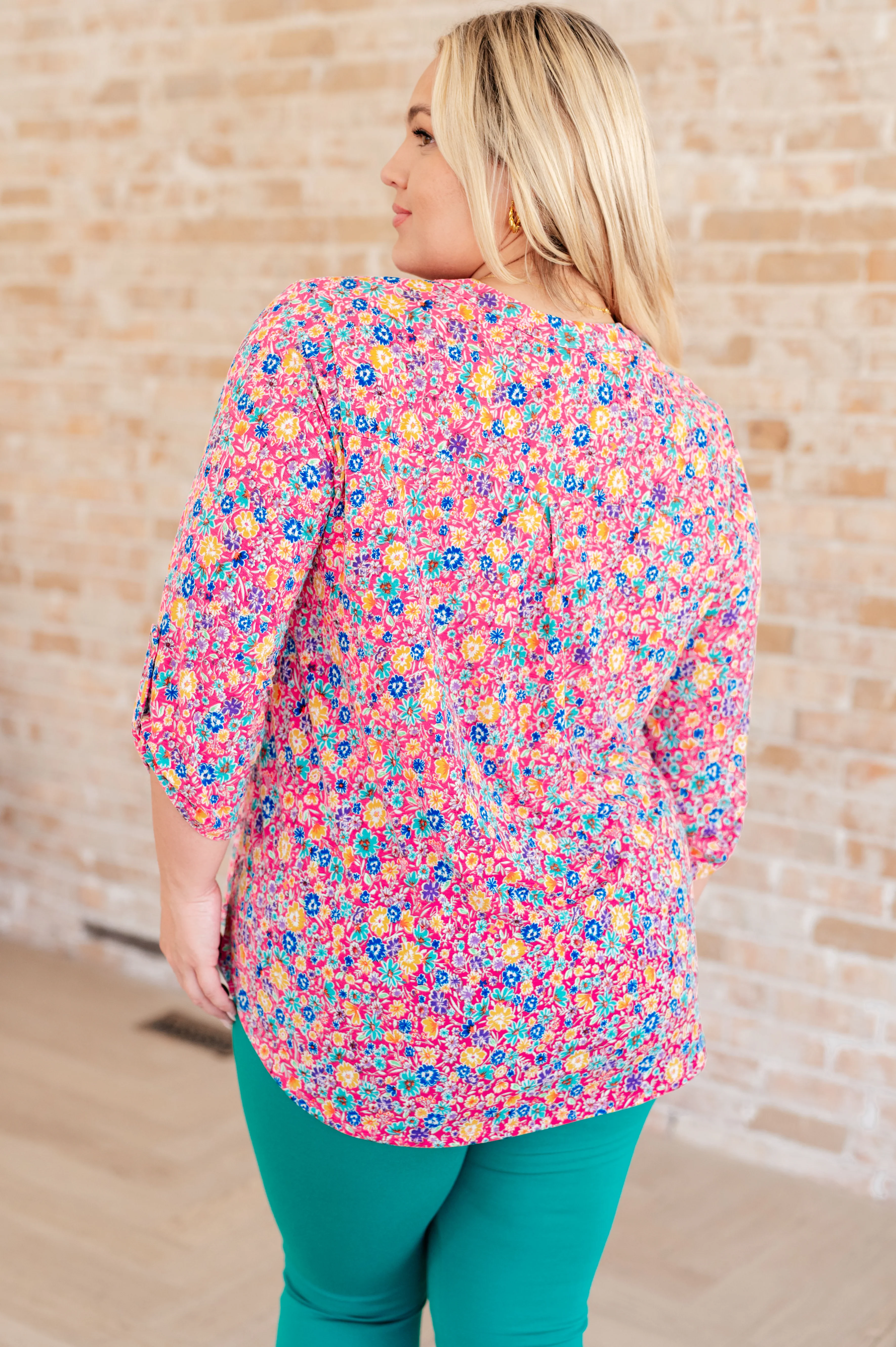 Lizzy Top in Hot Pink and Turquoise Ditsy Floral - 5/24/2024 - Image 7