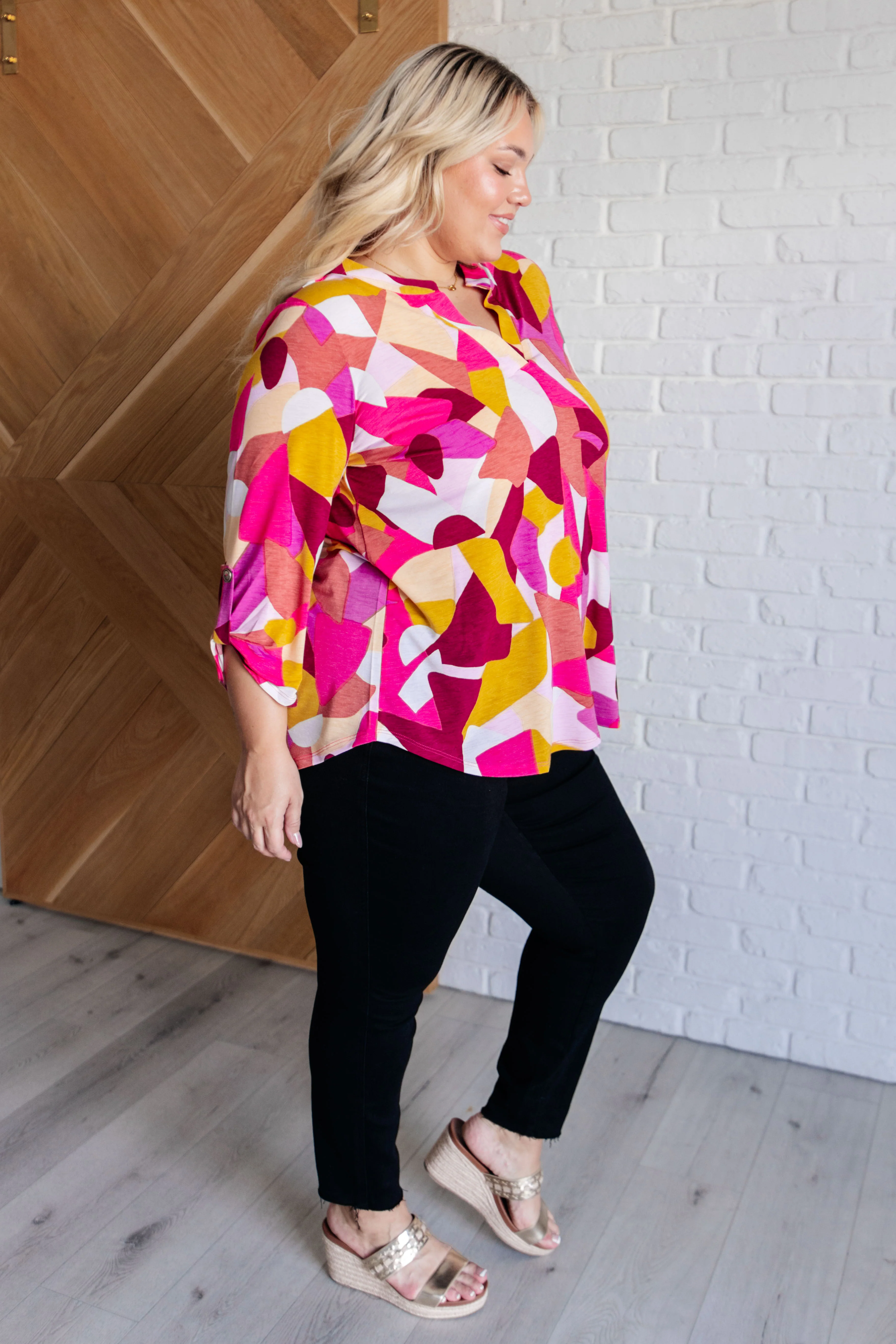 Lizzy Top in Magenta and Mustard Abstract - 10/3/2024 - Image 6