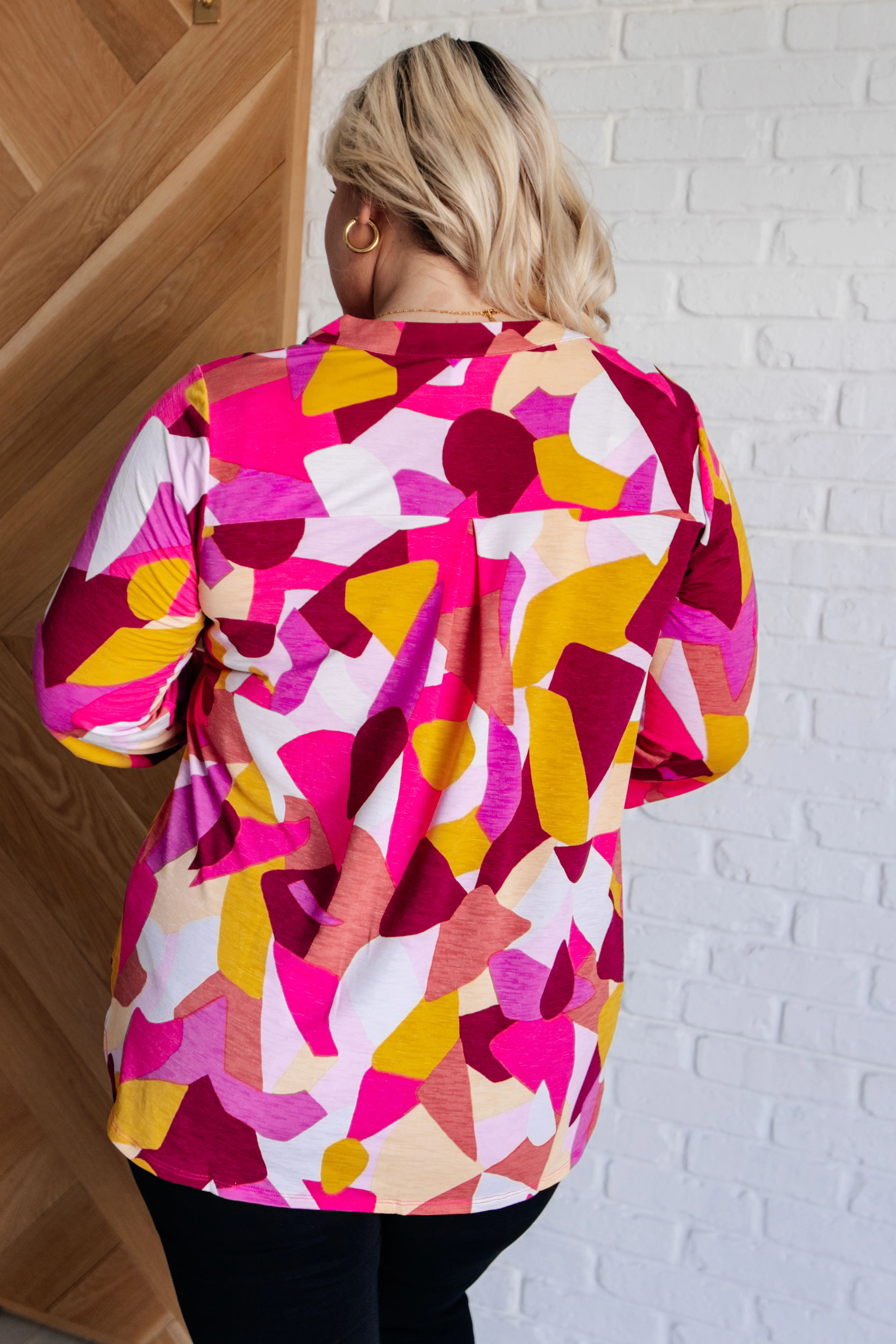 Lizzy Top in Magenta and Mustard Abstract - 10/3/2024 - Image 8