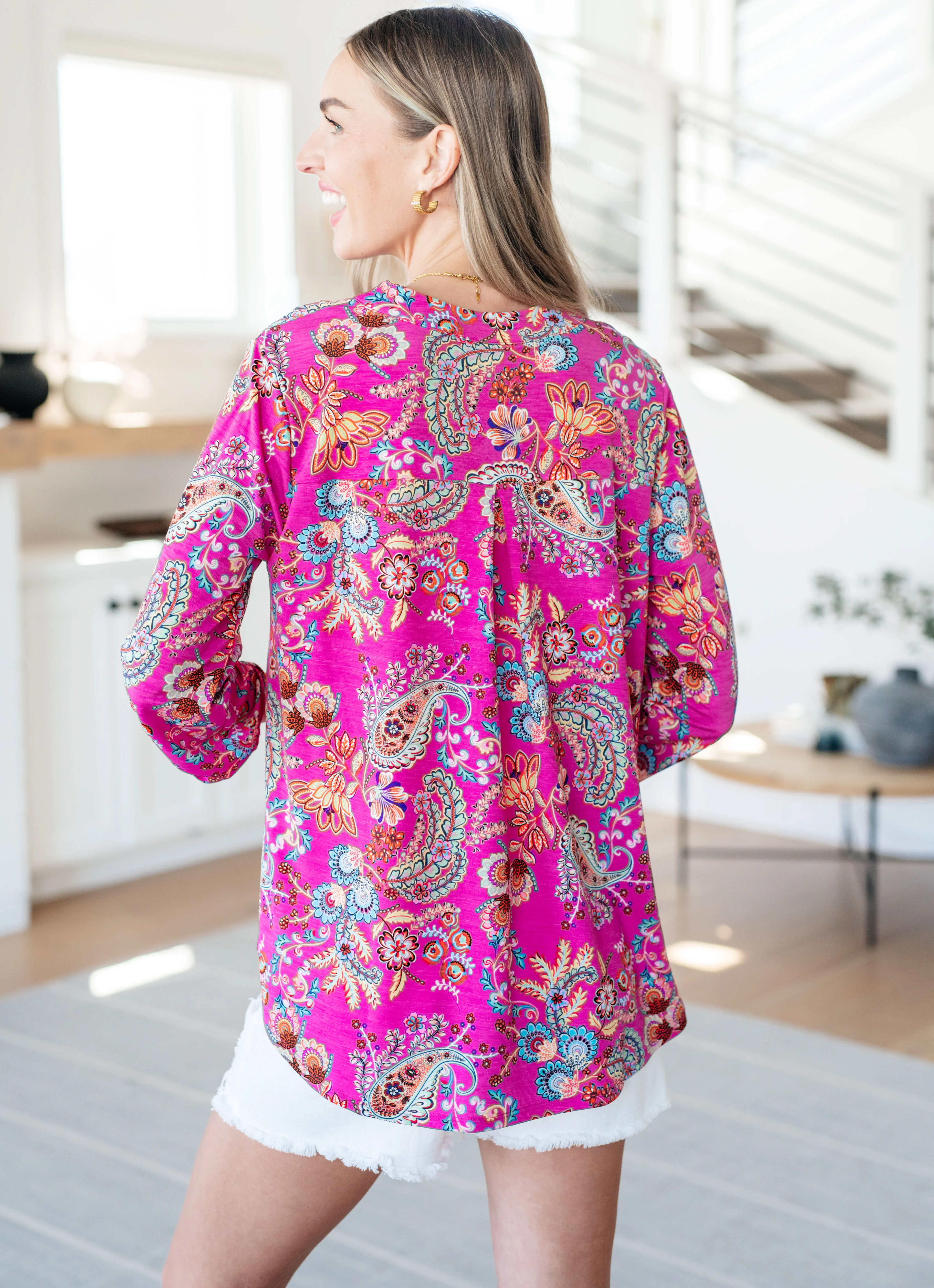 Lizzy Top in Magenta Floral Paisley - 5/3/2024 - Image 8