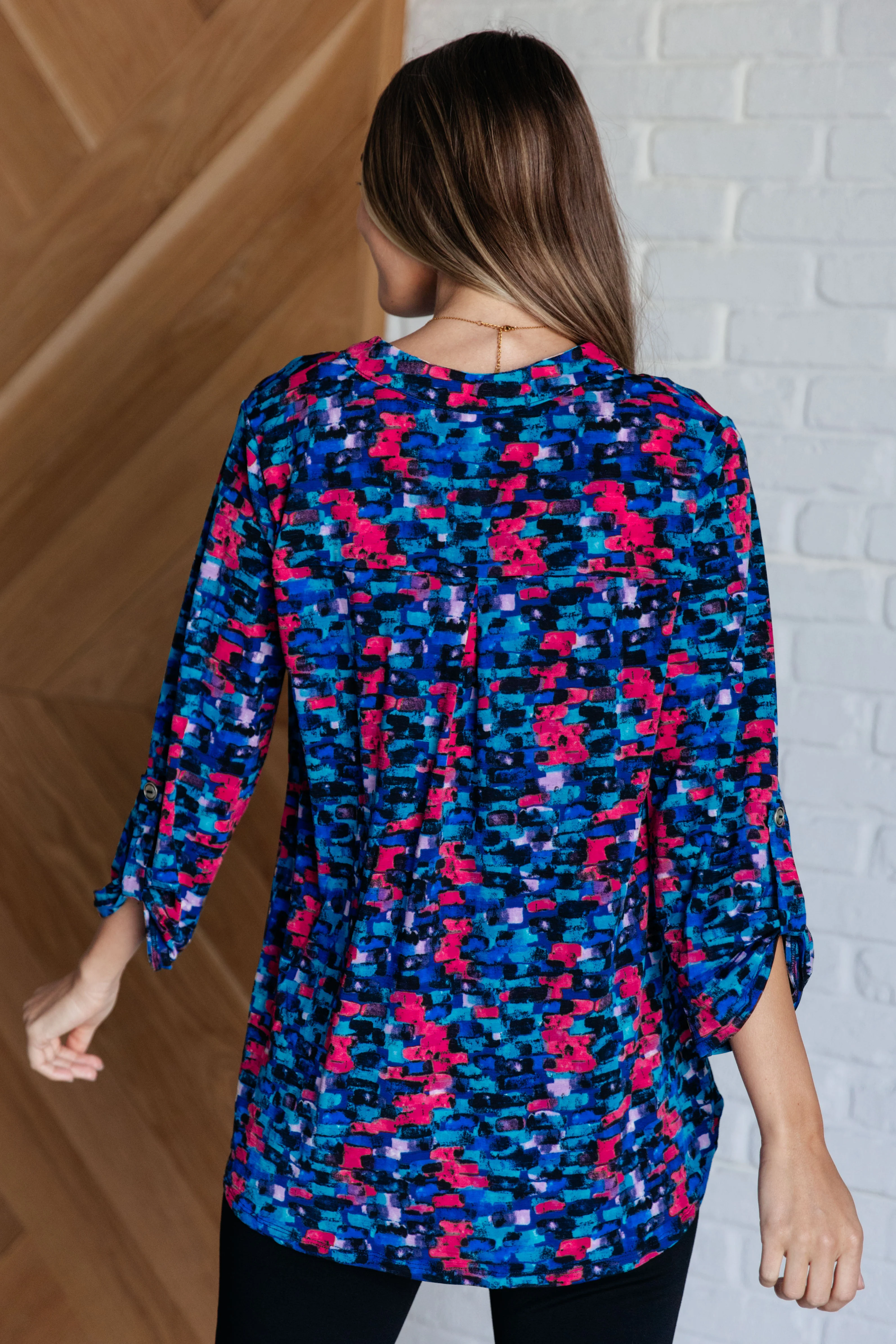 Lizzy Top in Navy and Teal Multi - 8/22/2024 - Image 7