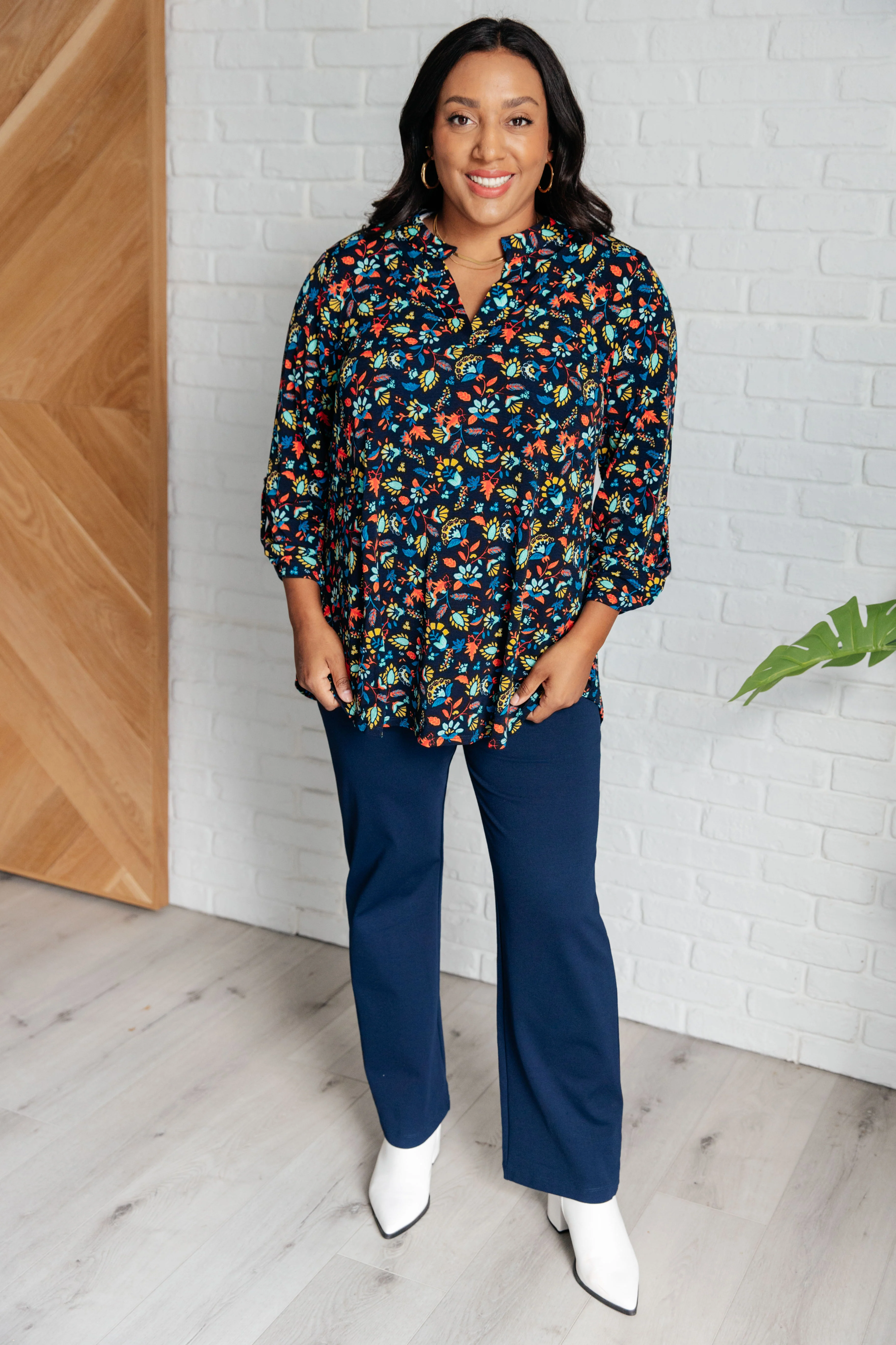 Lizzy Top in Navy and Teal Multi Floral - 8/29/2024 - Image 5