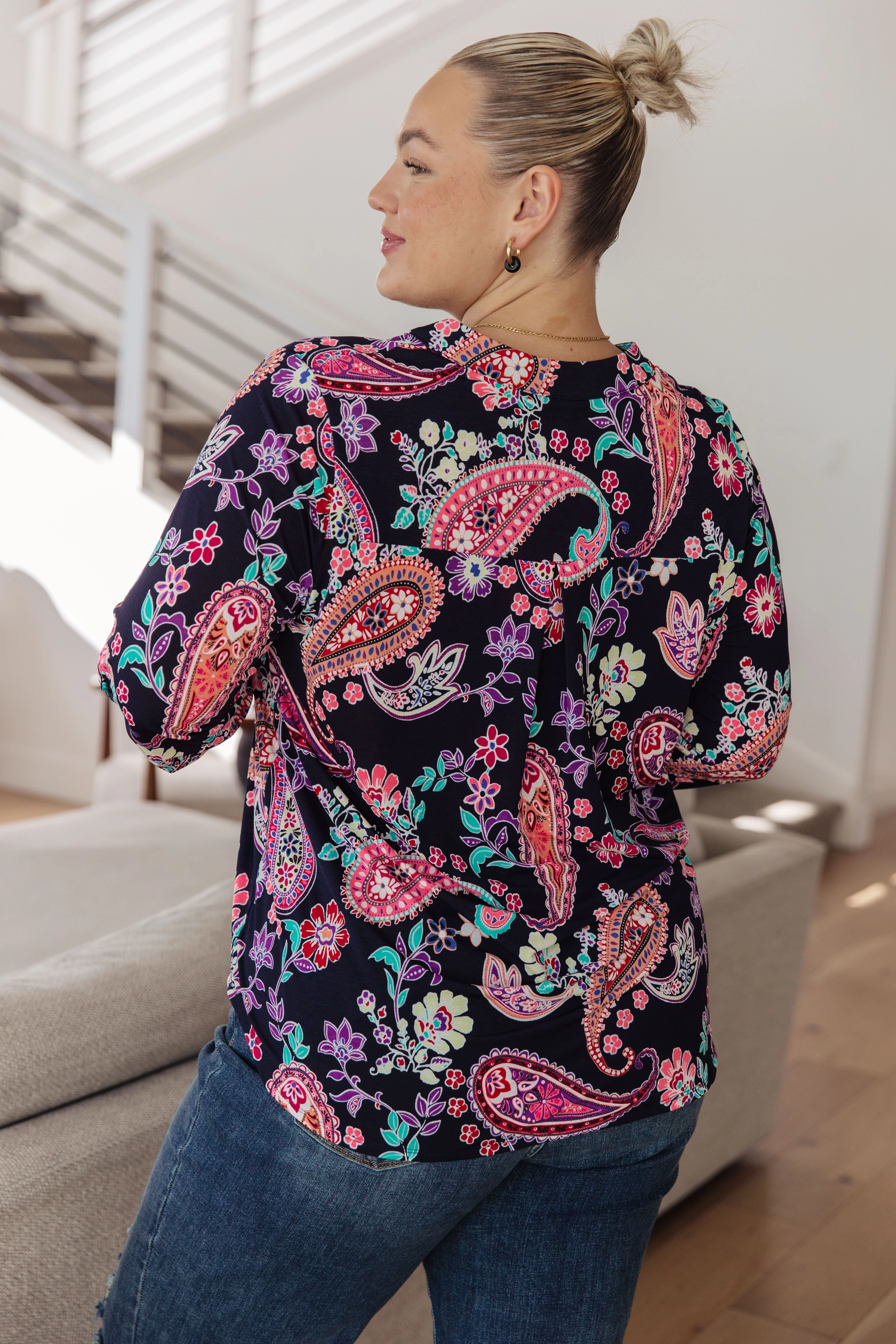 Lizzy Top in Navy Paisley - 12/12/2023 - Image 7