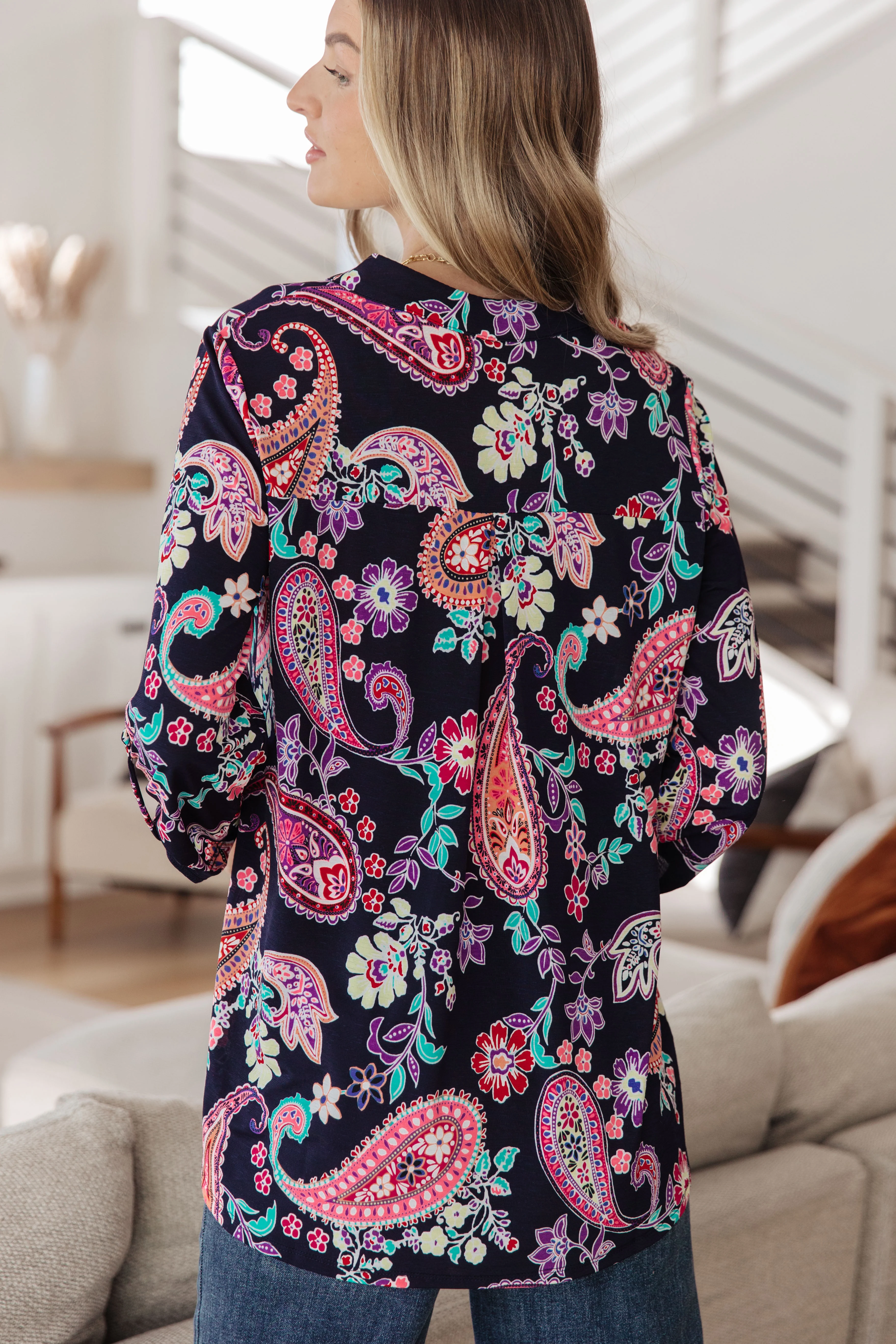 Lizzy Top in Navy Paisley - 12/12/2023 - Image 8