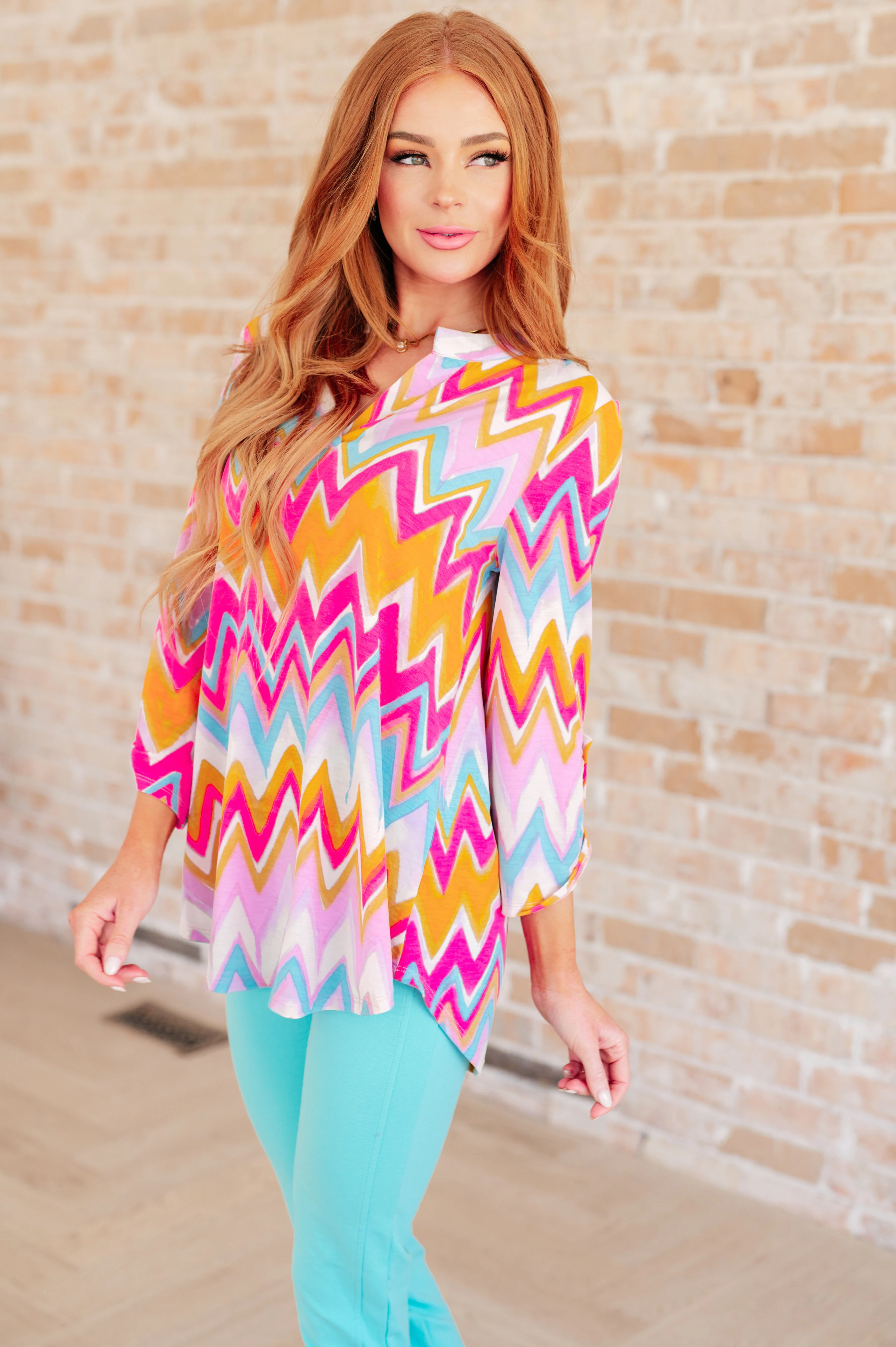 Lizzy Top in Orange Multi Chevron - 5/24/2024 - Image 5