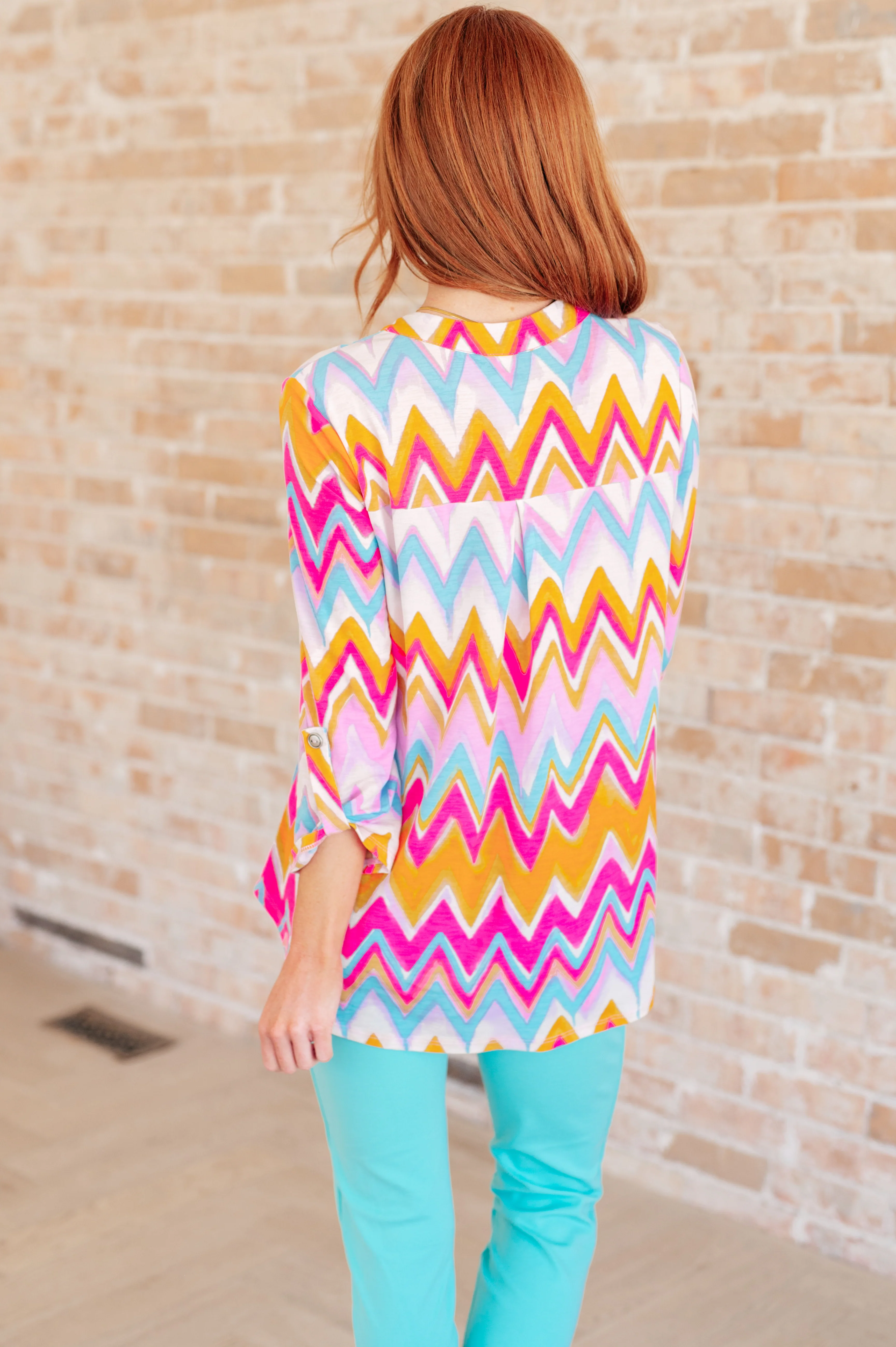 Lizzy Top in Orange Multi Chevron - 5/24/2024 - Image 7