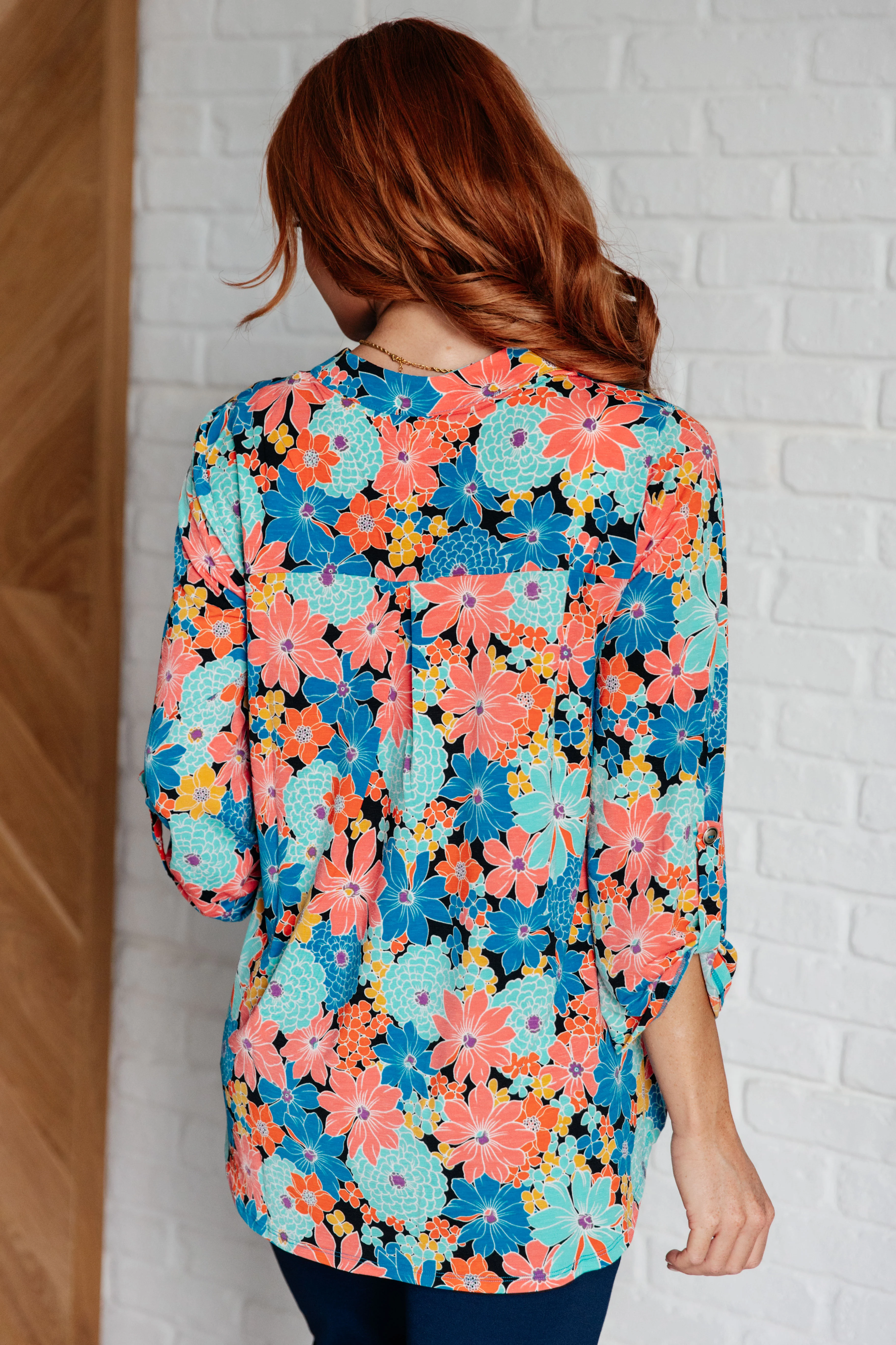 Lizzy Top in Royal and Jade Floral - 8/29/2024 - Image 9