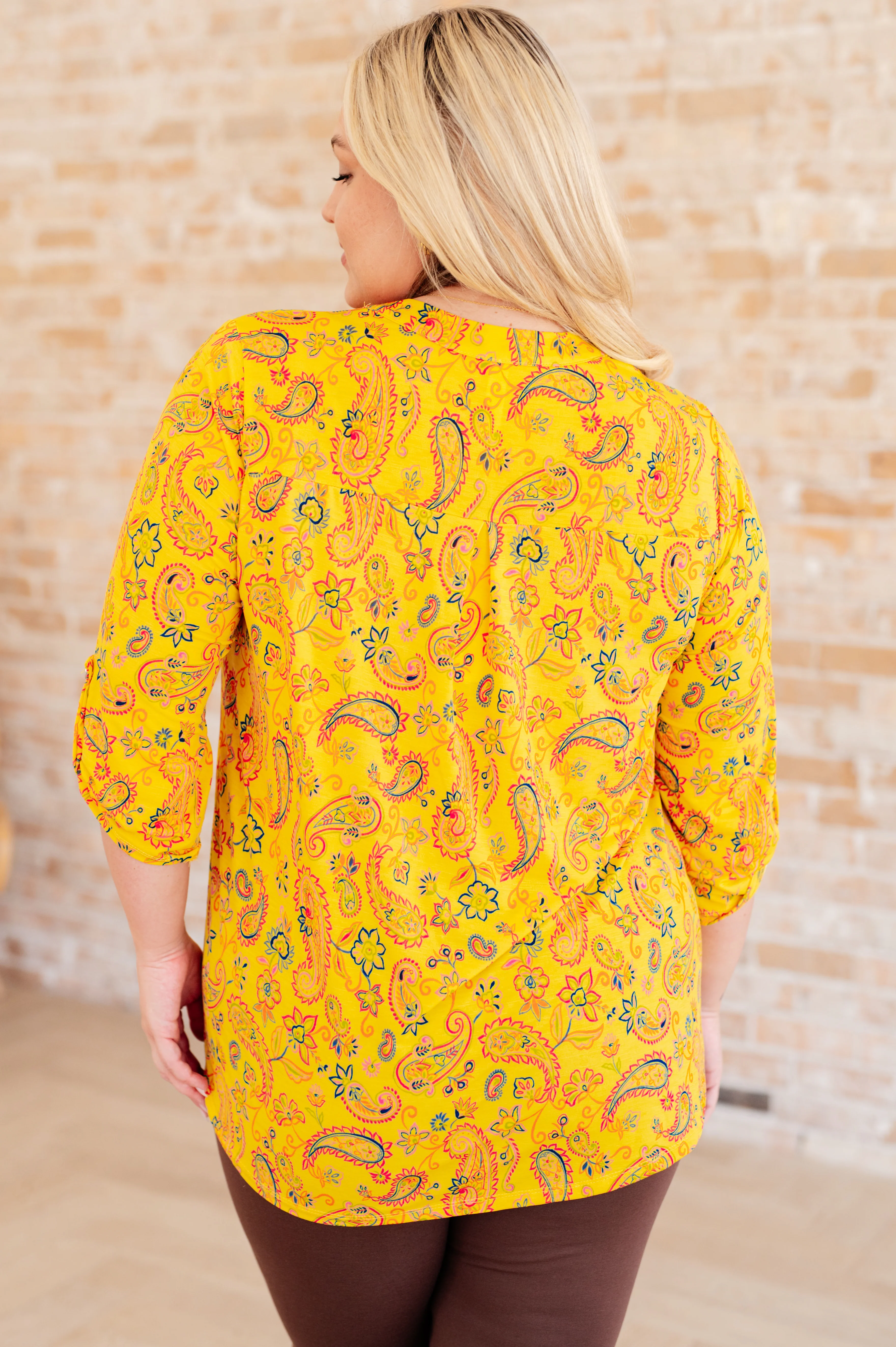 Lizzy Top in Yellow and Navy Paisley - 5/24/2024 - Image 8