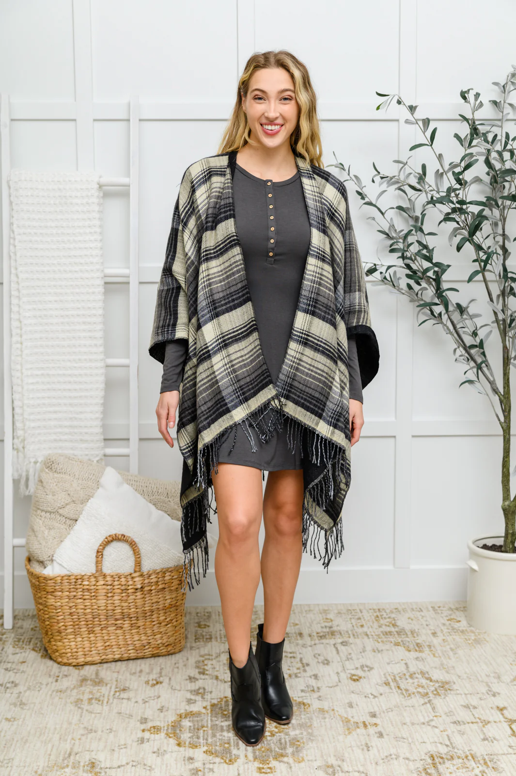 Long Sleeve Button Down Dress In Ash Gray - 11/25/2022 - Image 4