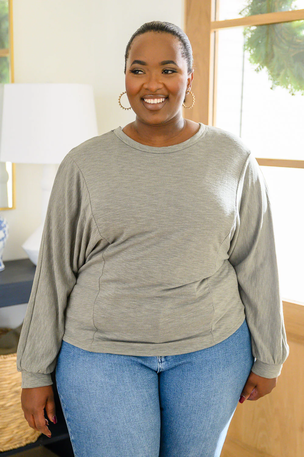 Long Sleeve Solid Knit Open Back Top In Olive - 12/15/2022 - Image 7