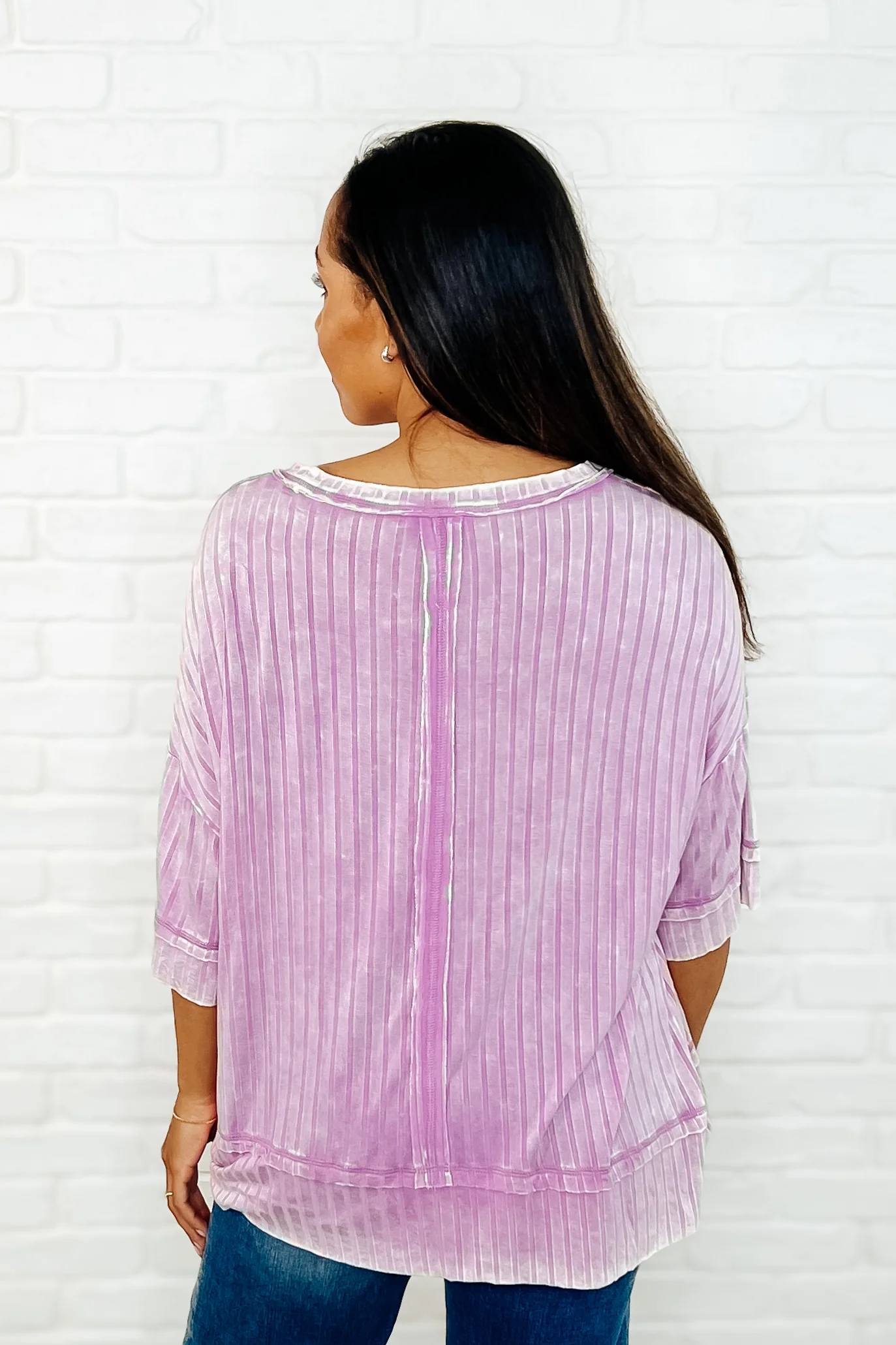 Loosely Speaking Oversized Basic Top in Mauve - 4/2/2025 - Image 4