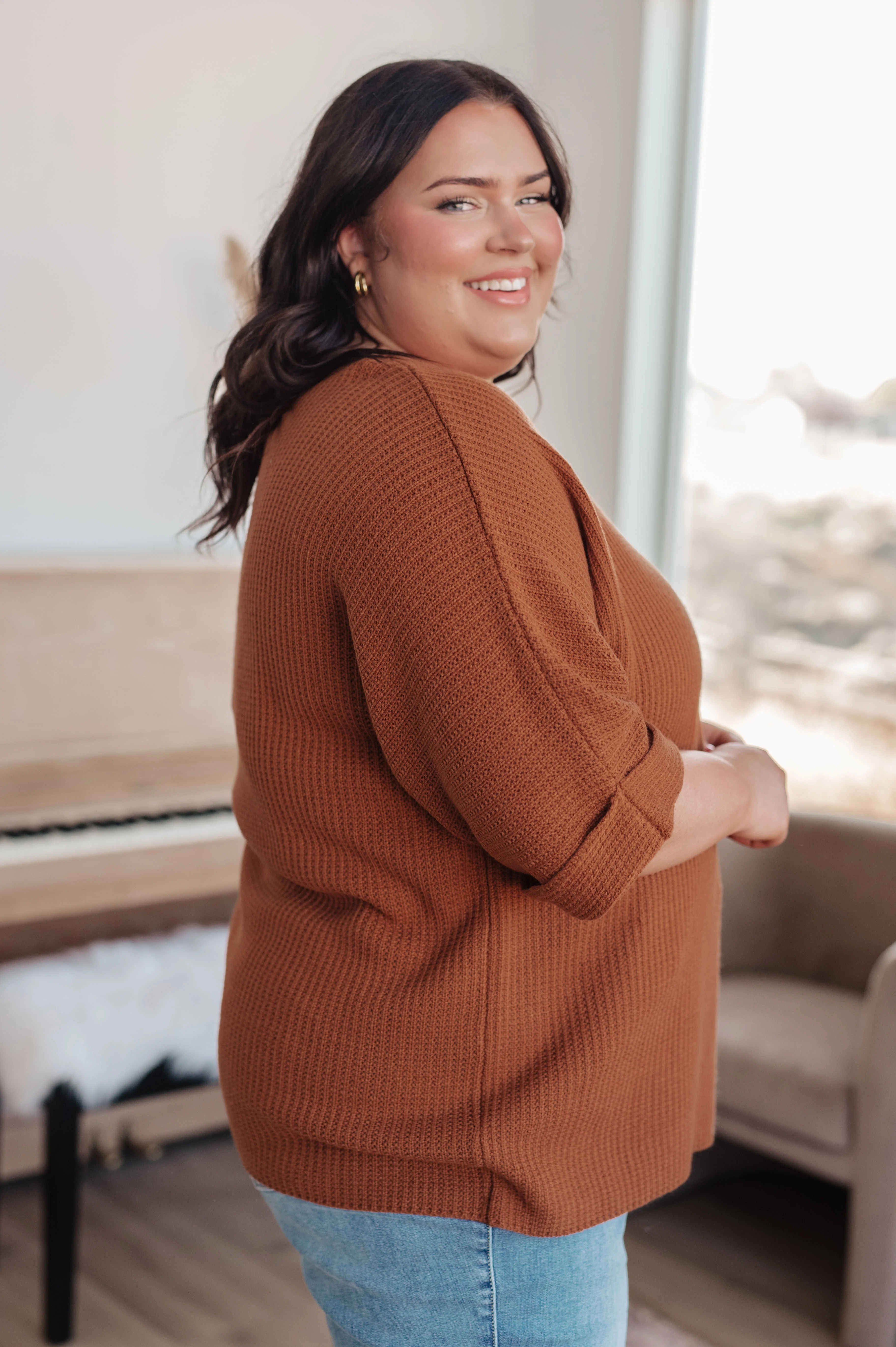 Lotta Love Knitted Sweater Top in Rust - 9/8/2025 - Image 7