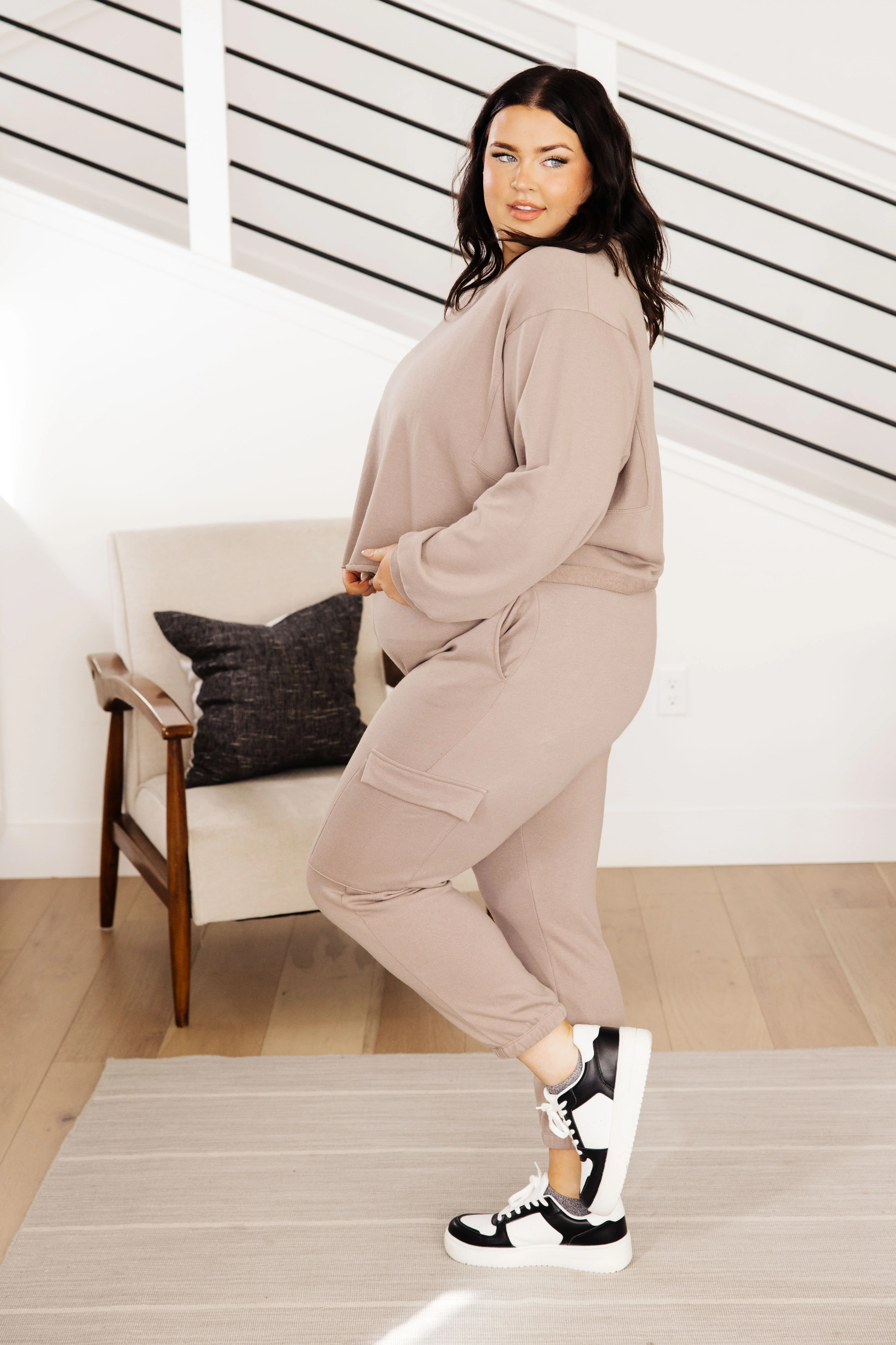 Lounge A Lot Cut Off Sweatshirt in Mocha - 10/10/2023 - Image 11