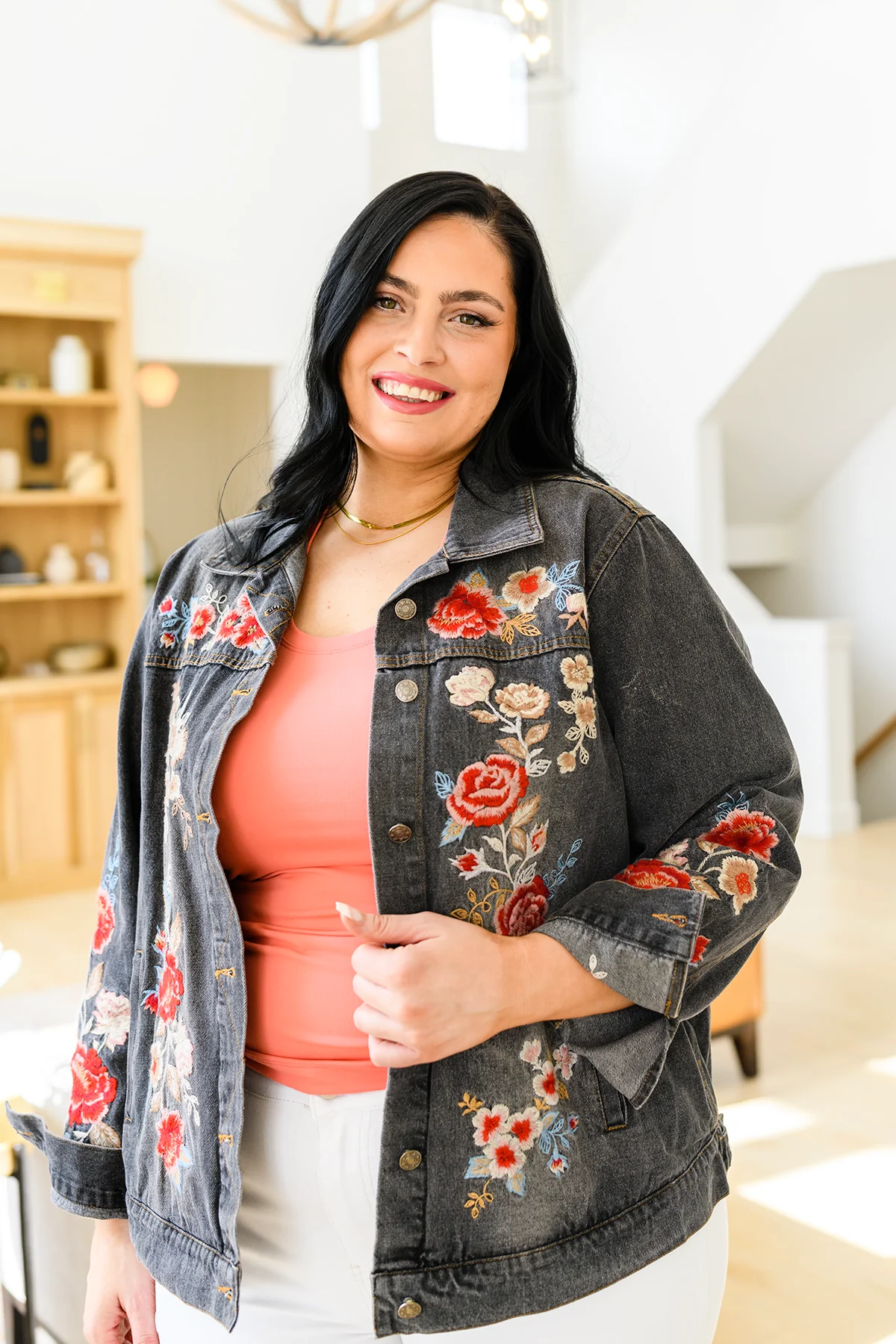 Lovely Visions Flower Embroidered Jacket - 2/14/2023