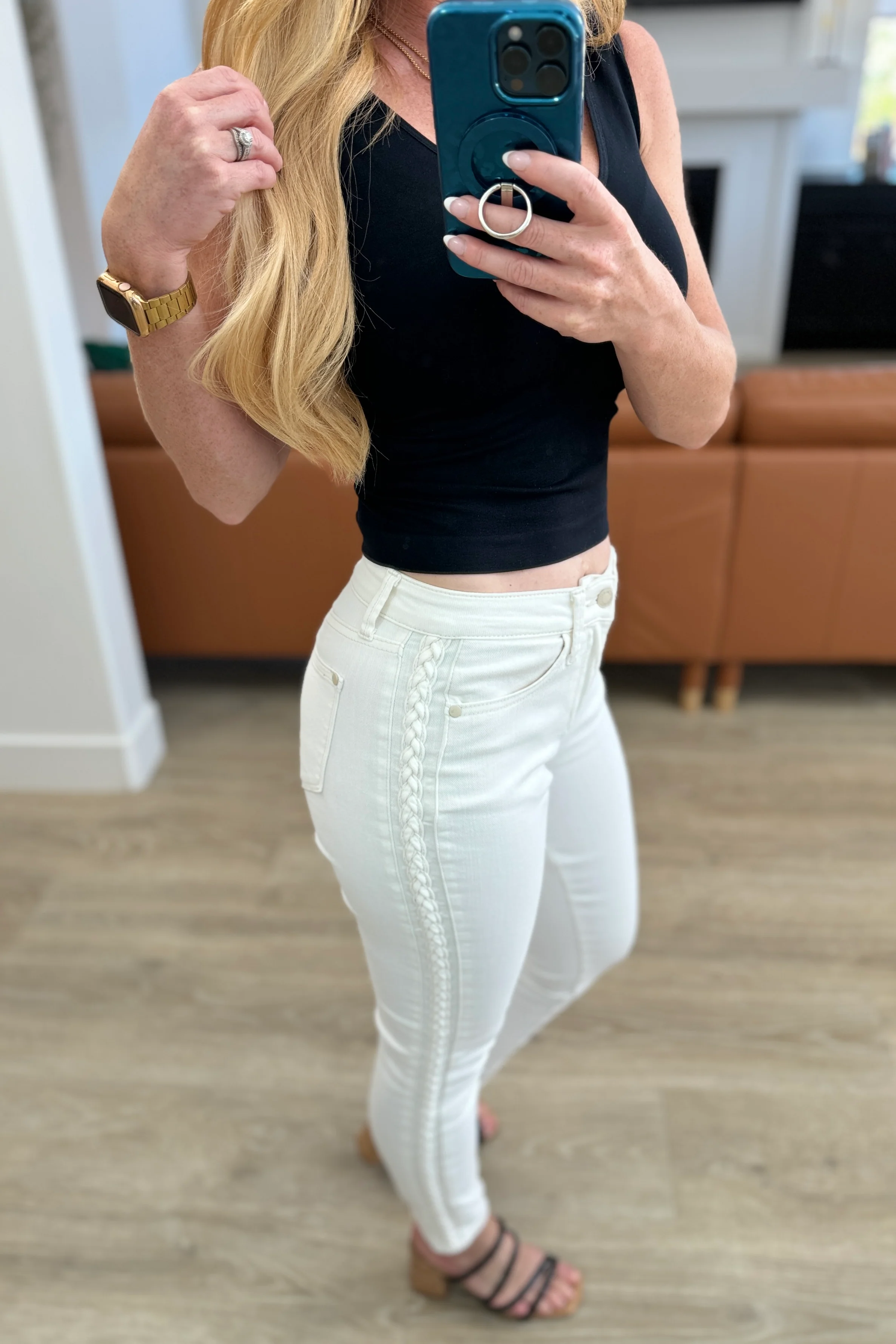Maddie Mid Rise Braided Side Seam Relaxed Jeans - 4/7/2025 - Image 12