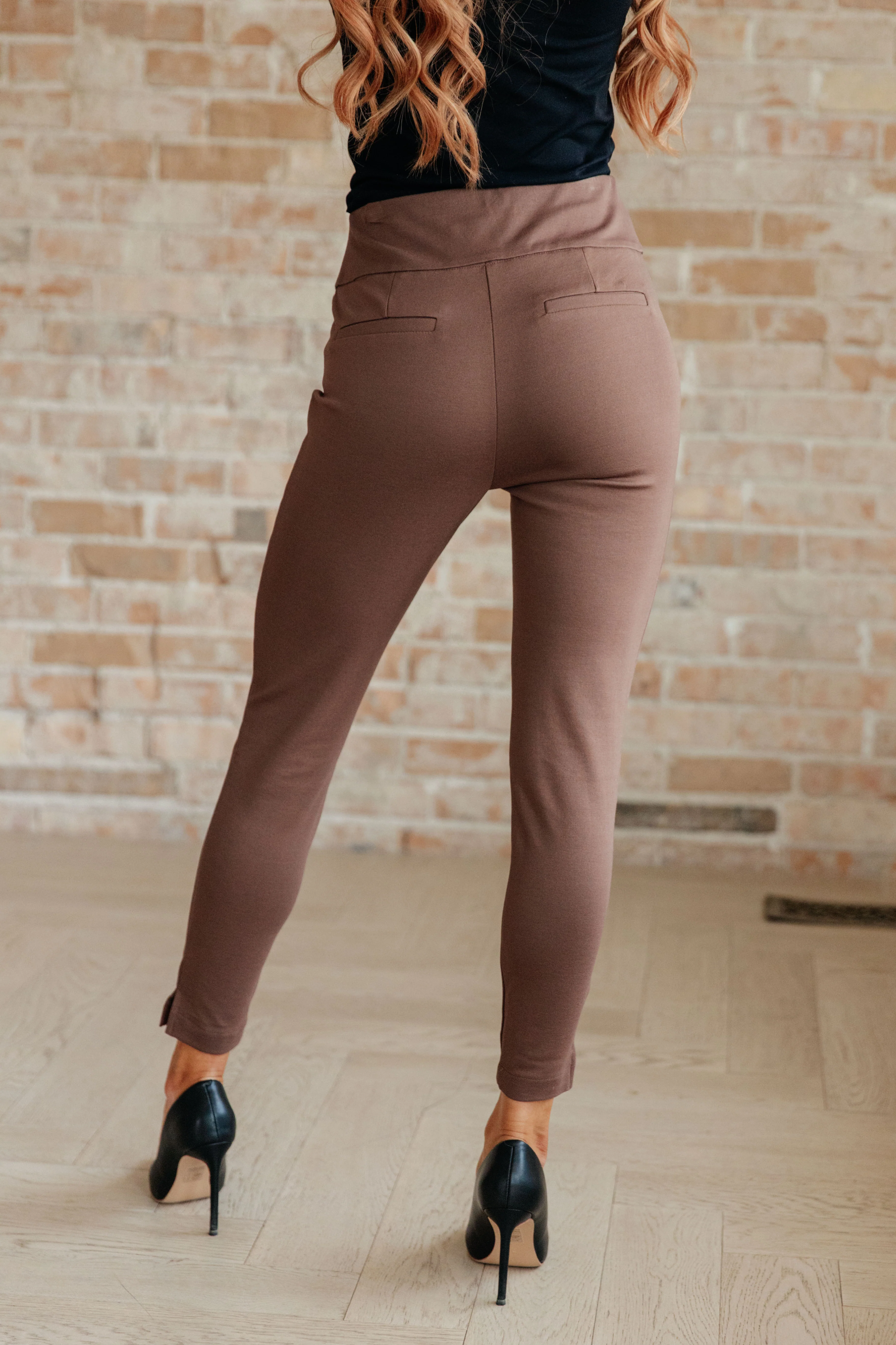 Magic Ankle Crop Skinny Pants in Dark Brown - 3/1/2024 - Image 13