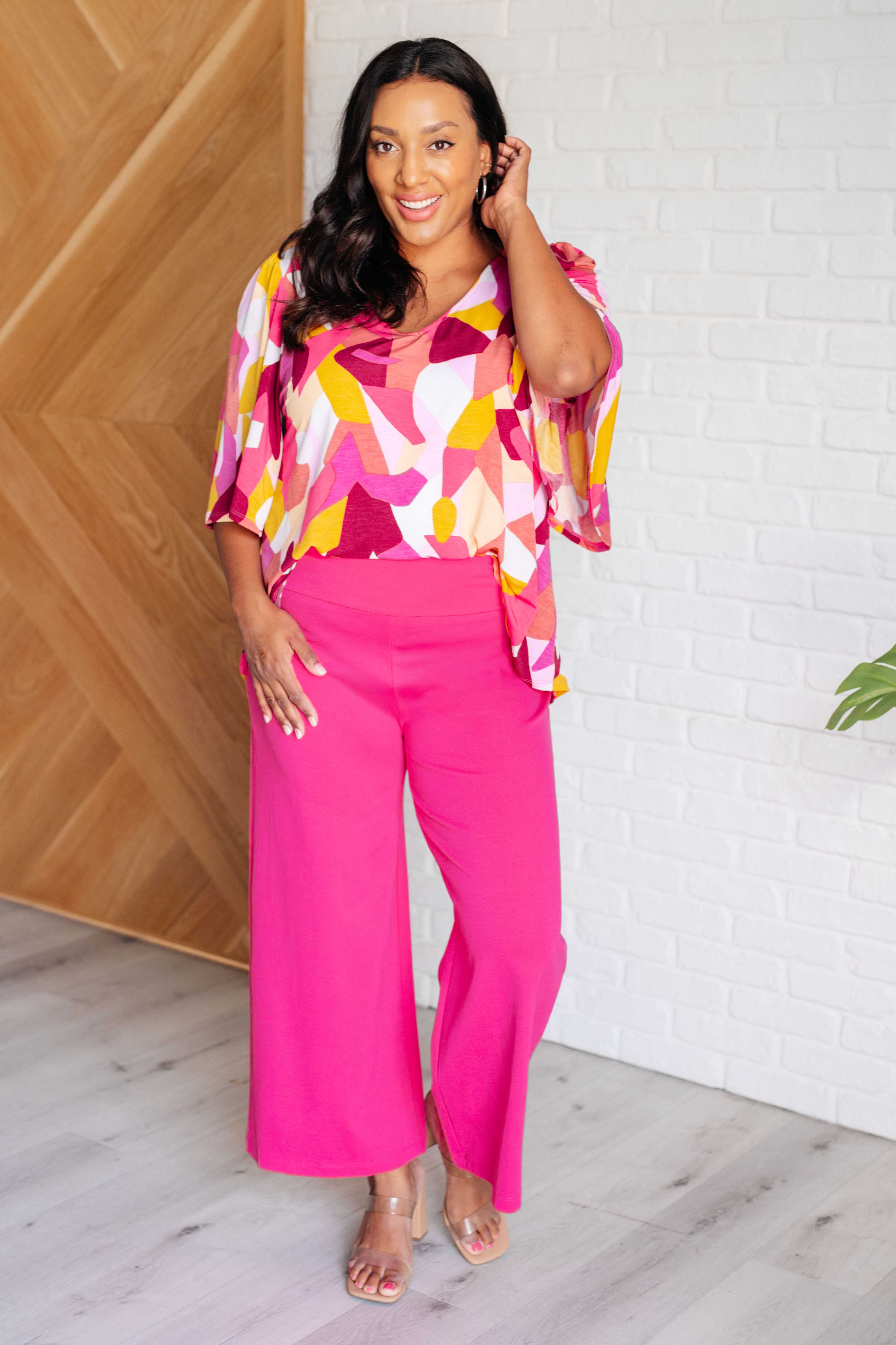 Magic Wide Leg Crop Pants in Hot Pink - 9/12/2024 - Image 4