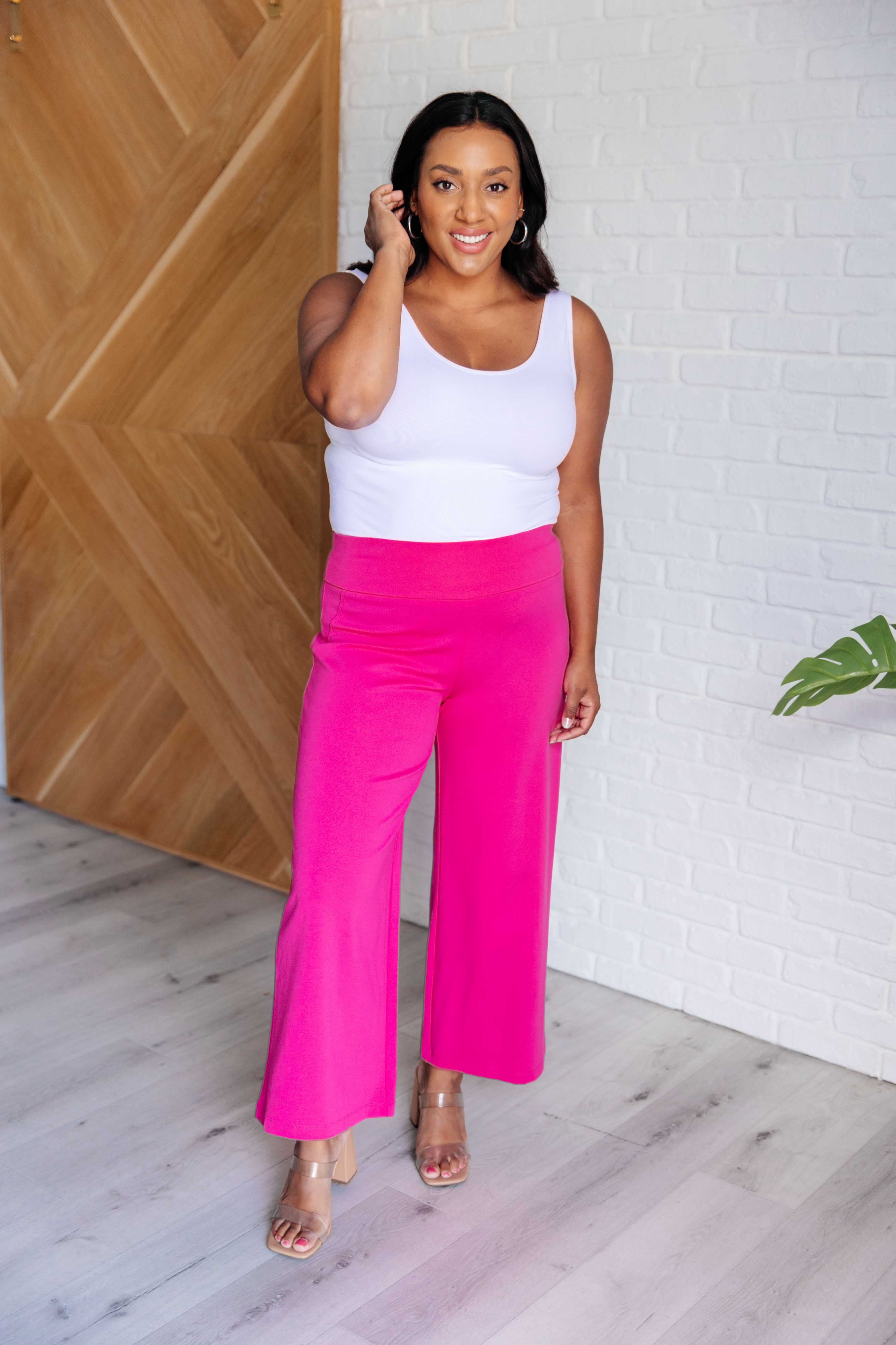 Magic Wide Leg Crop Pants in Hot Pink - 9/12/2024 - Image 6