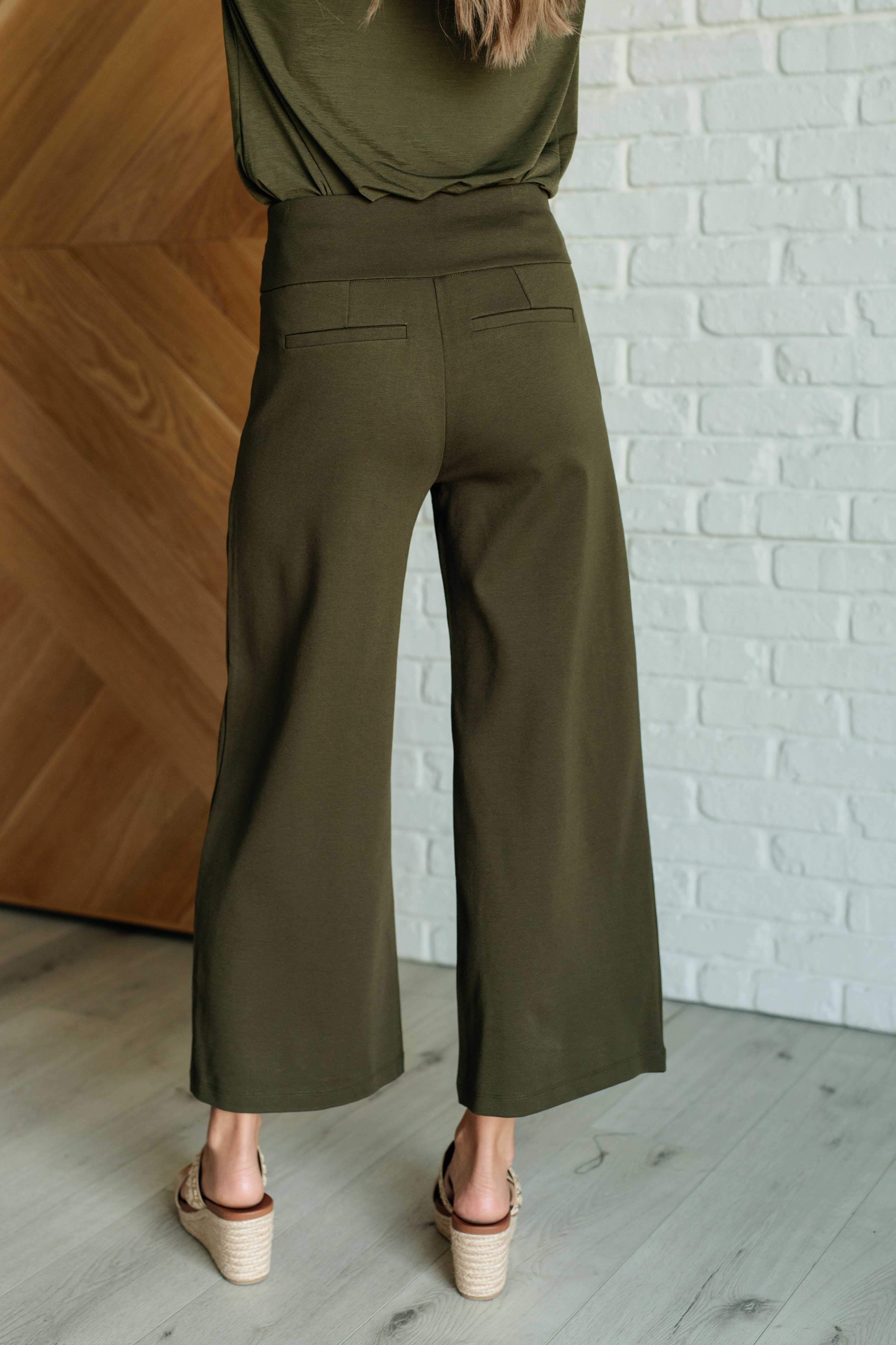Magic Wide Leg Crop Pants in Olive - 9/22/2025 - Image 8