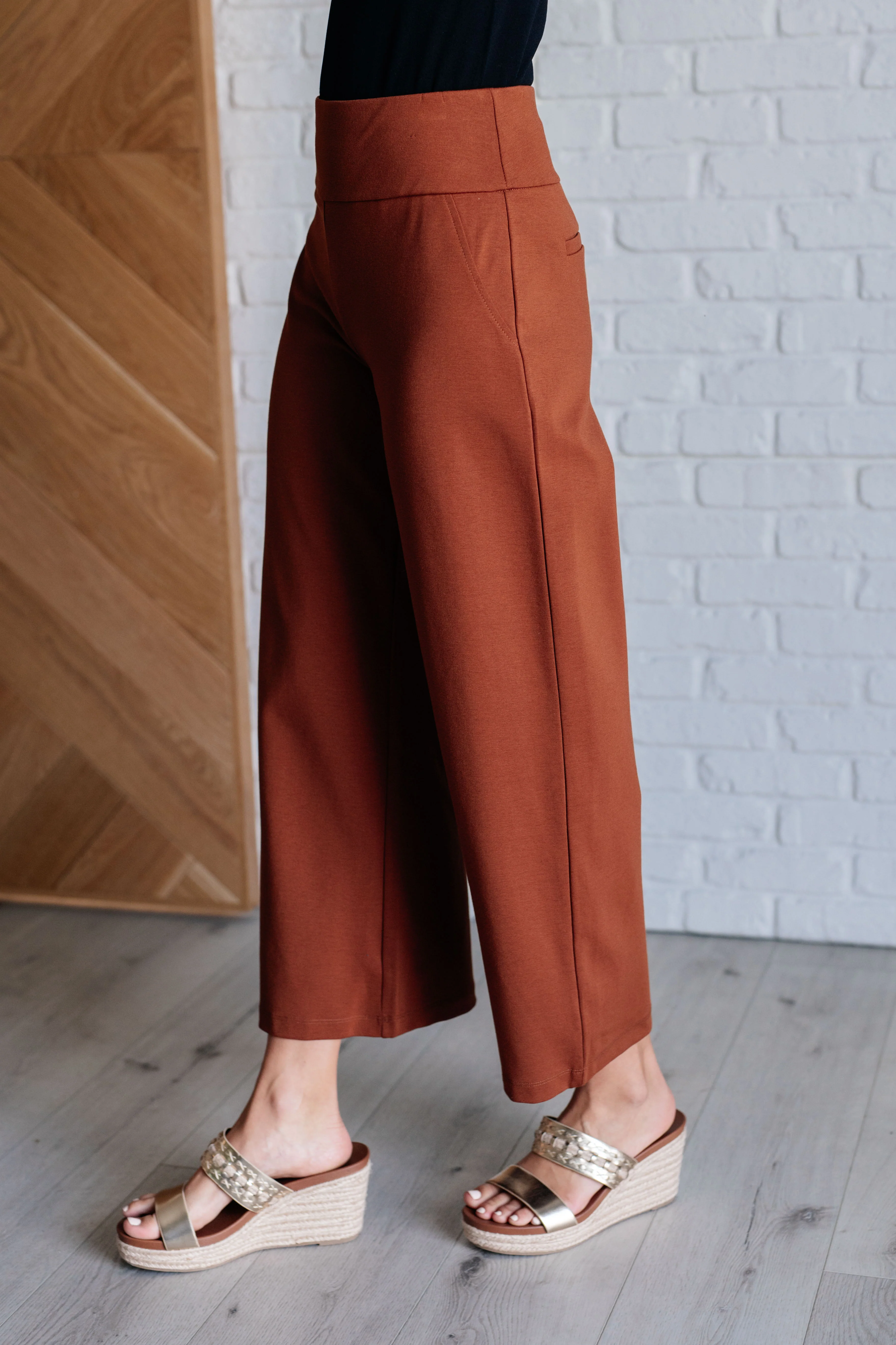 Magic Wide Leg Crop Pants in Rust - 9/8/2025 - Image 5