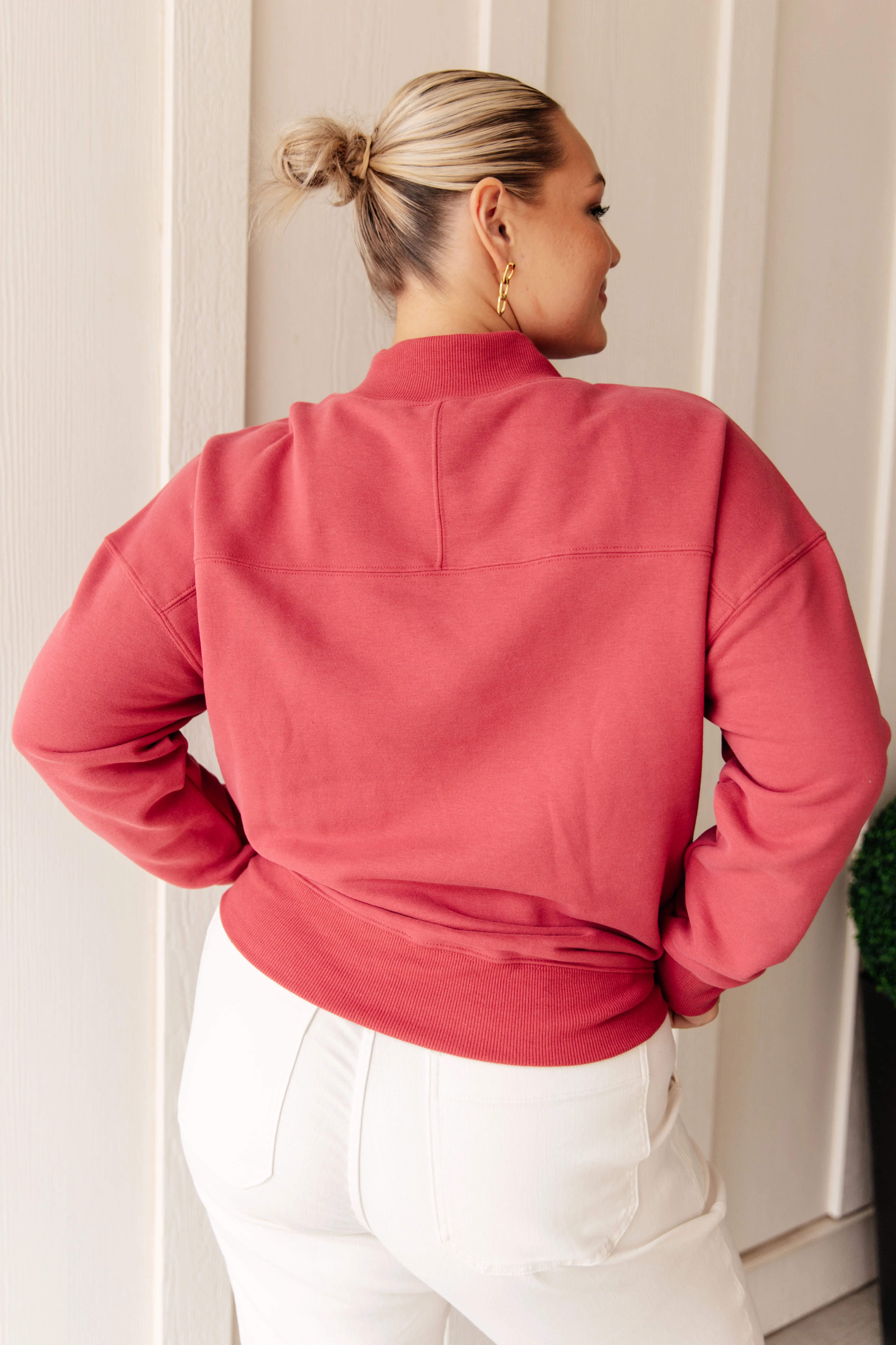 Make No Mistake Mock Neck Pullover in Cranberry - 10/18/2024 - Image 8